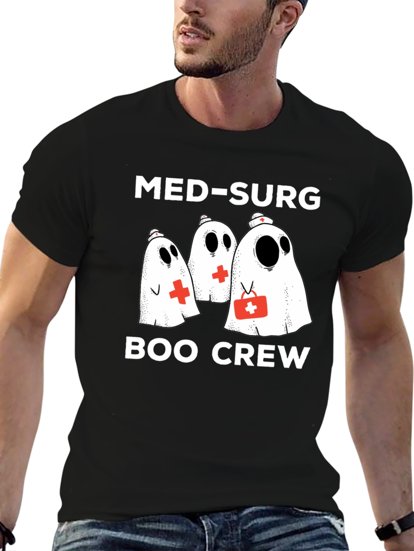 Med-Surg Boo Crew Black T-Shirt