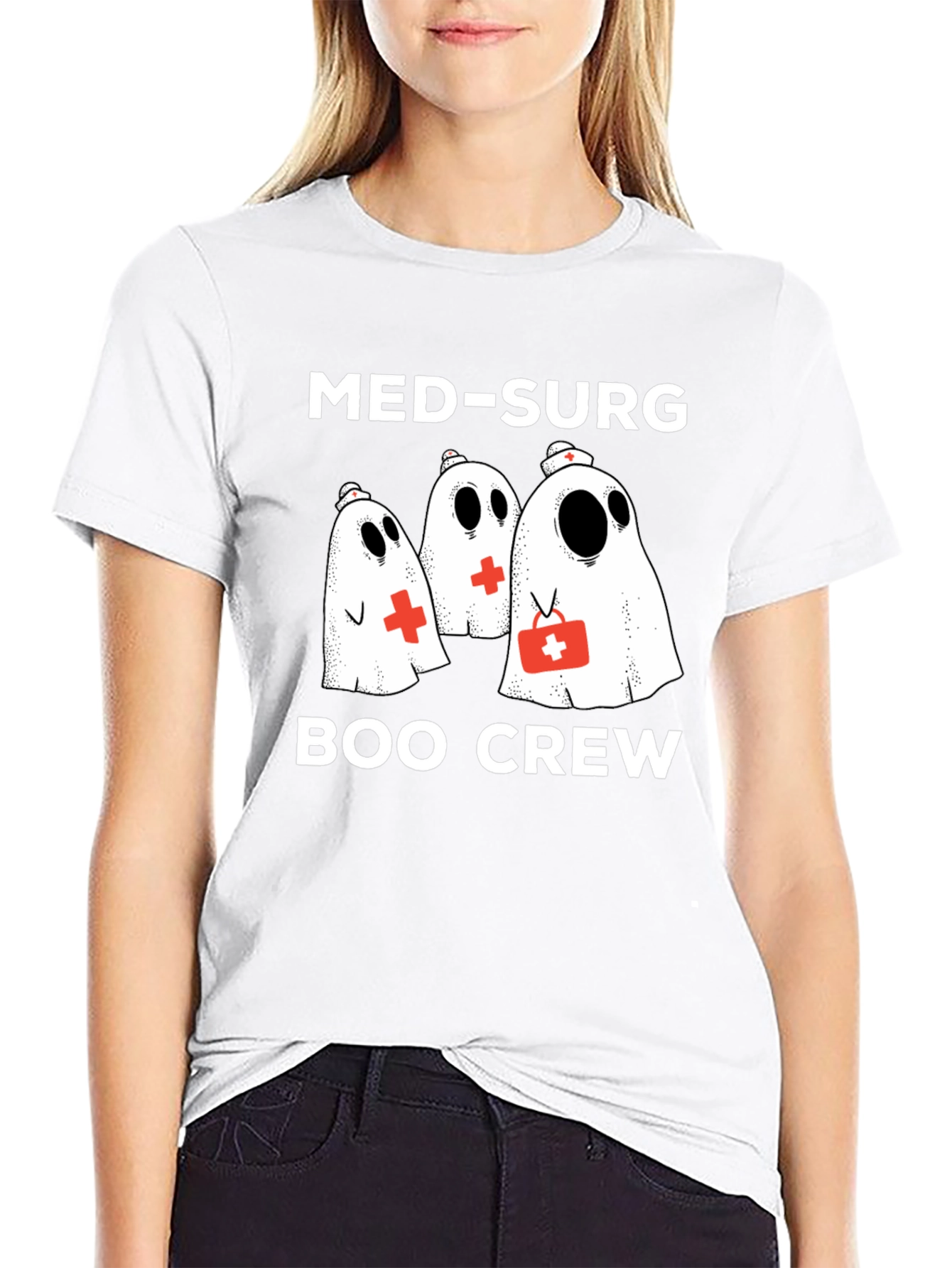 Med-Surg Boo Crew Black T-Shirt
