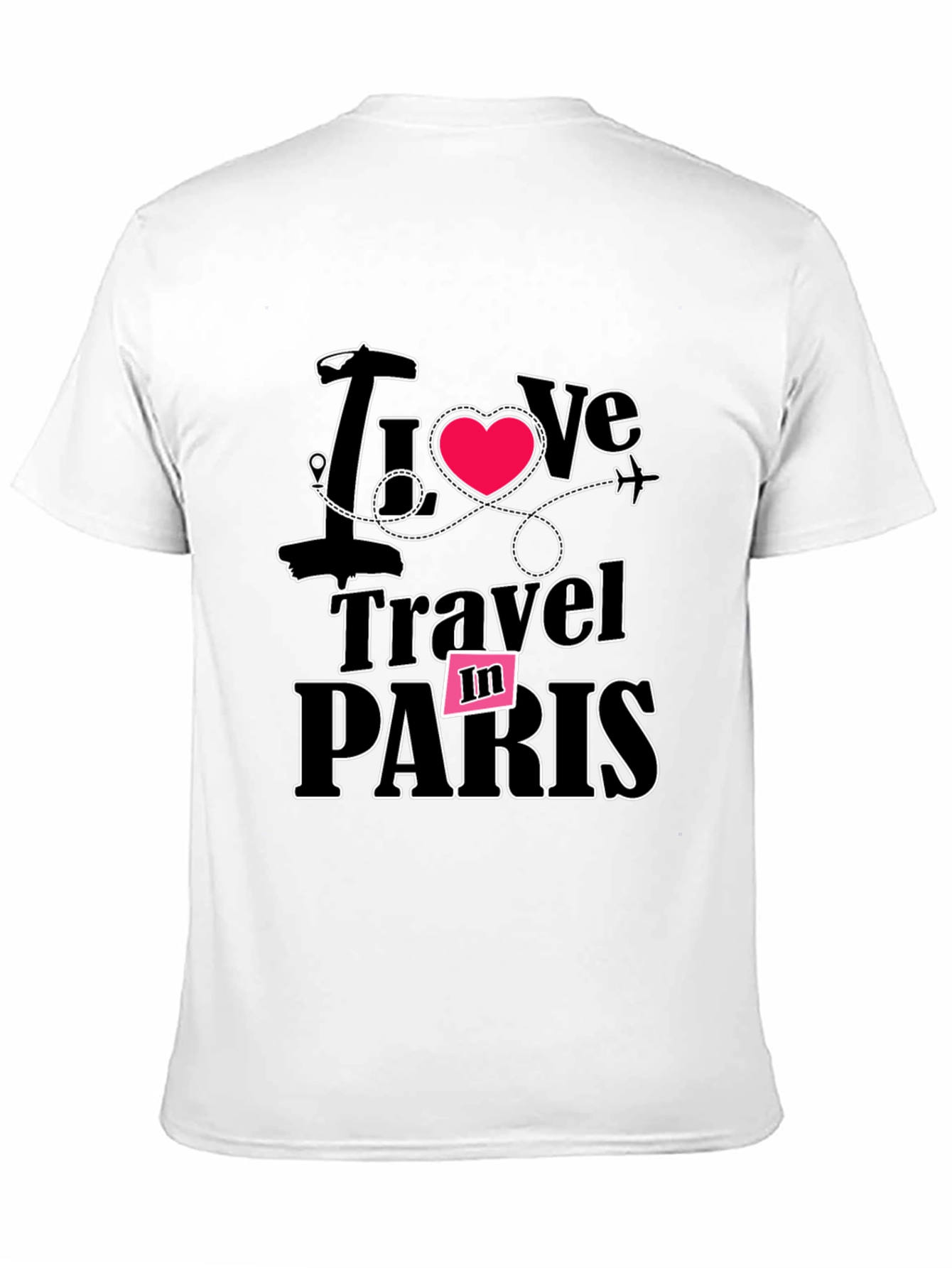 I Love Travel in Paris Black T-Shirt