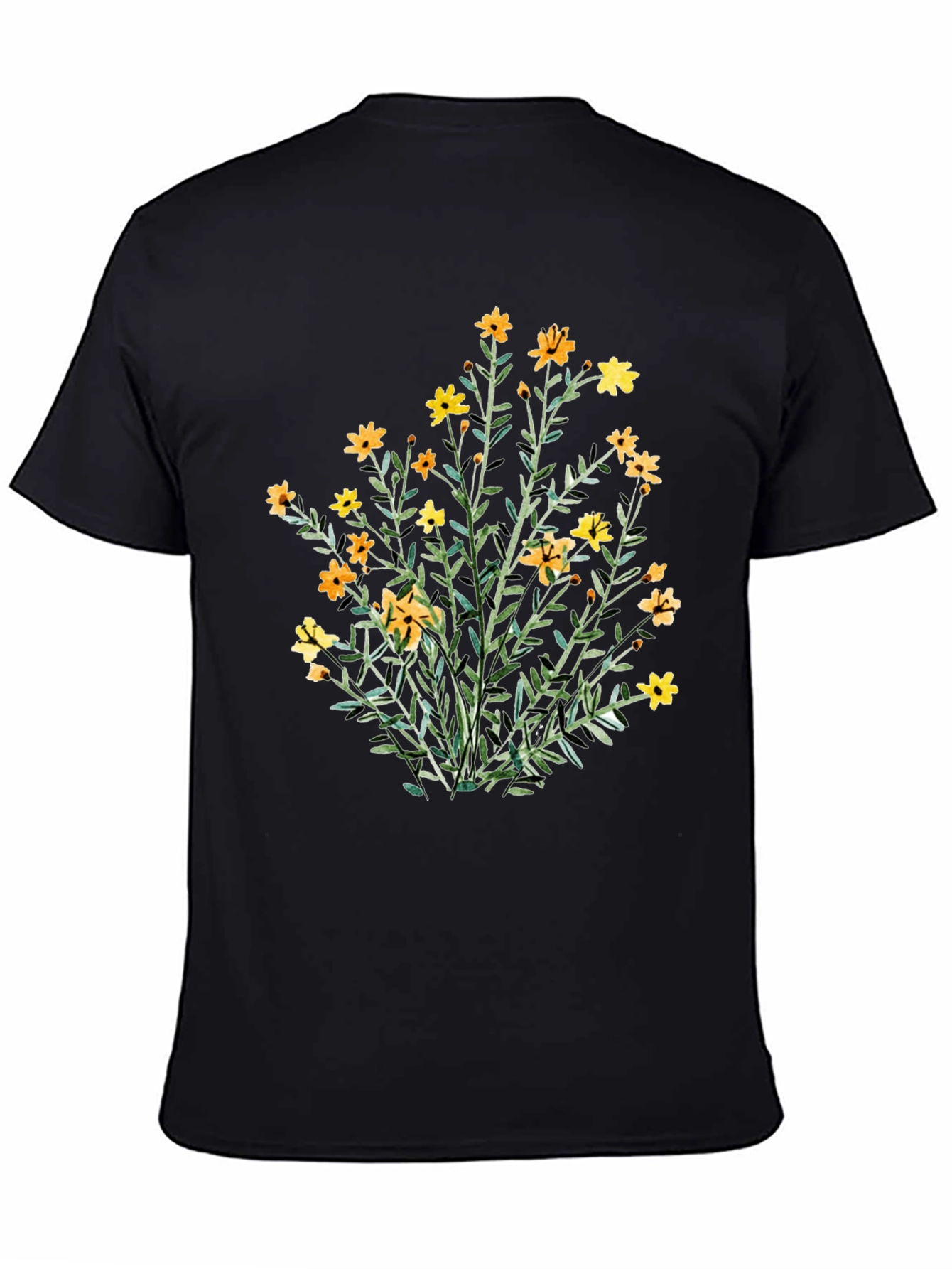 Floral Print Black T-Shirt