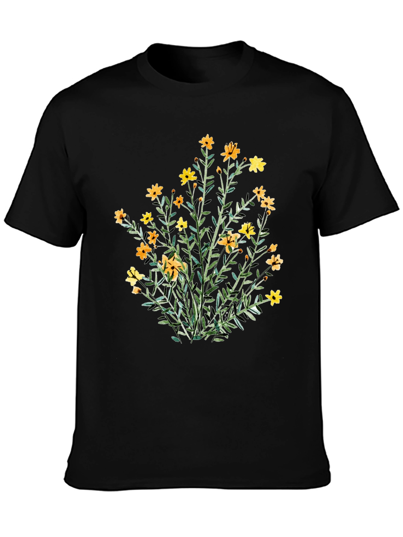Floral Print Black T-Shirt