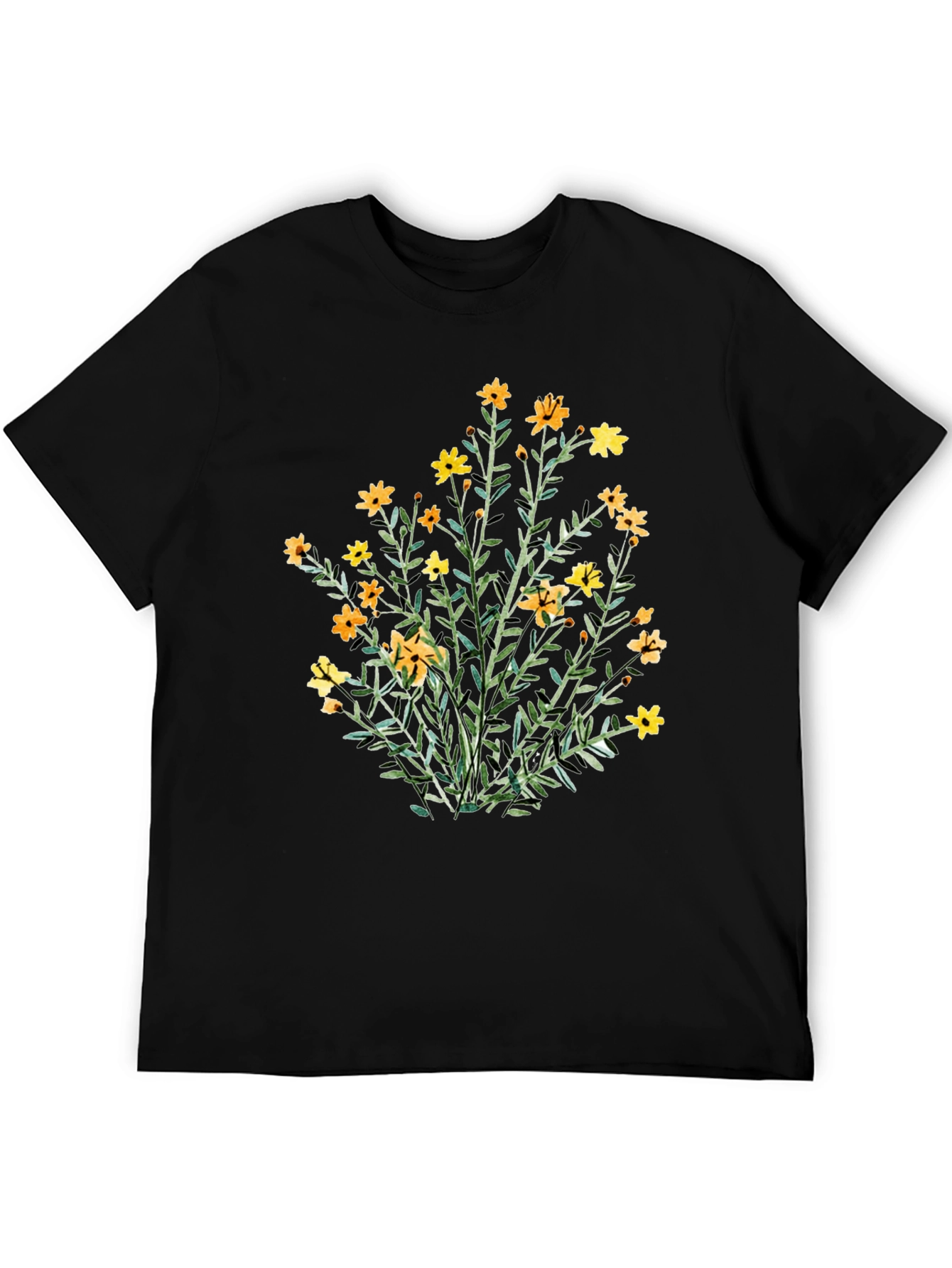 Floral Print Black T-Shirt