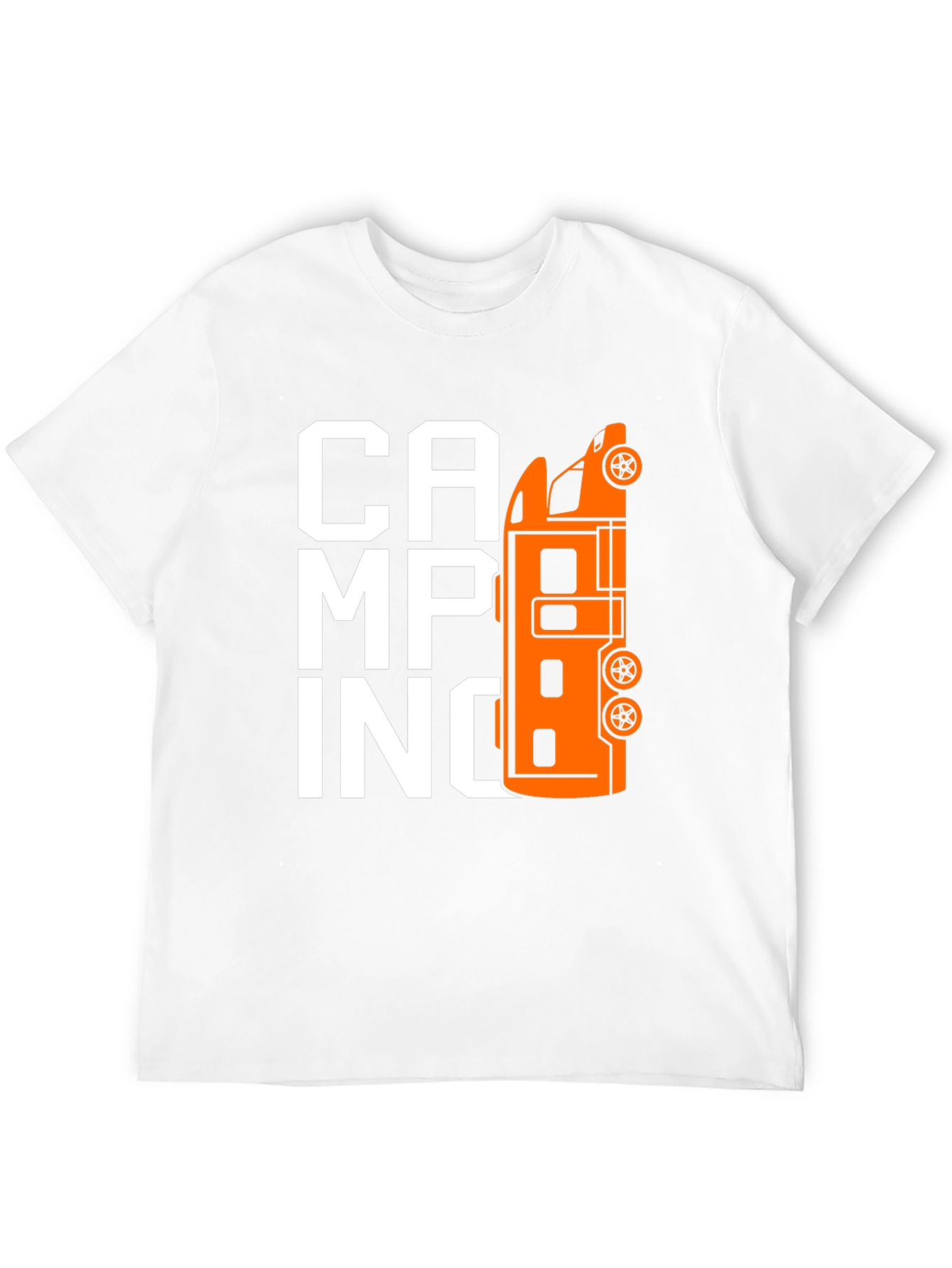 Camping Van Graphic Tee - Black Cotton T-Shirt