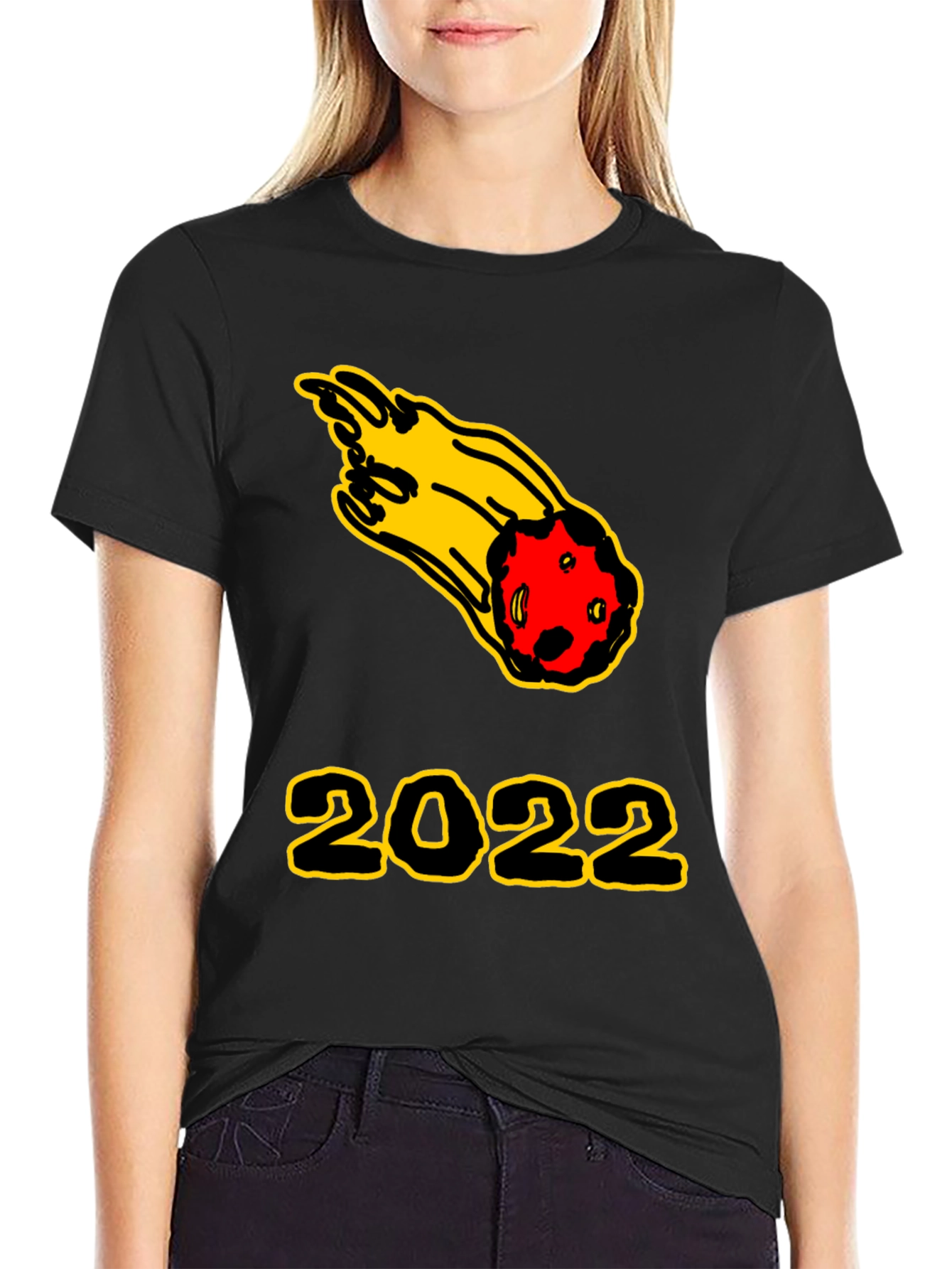 2022 Comet Graphic Tee - Black Cotton T-Shirt