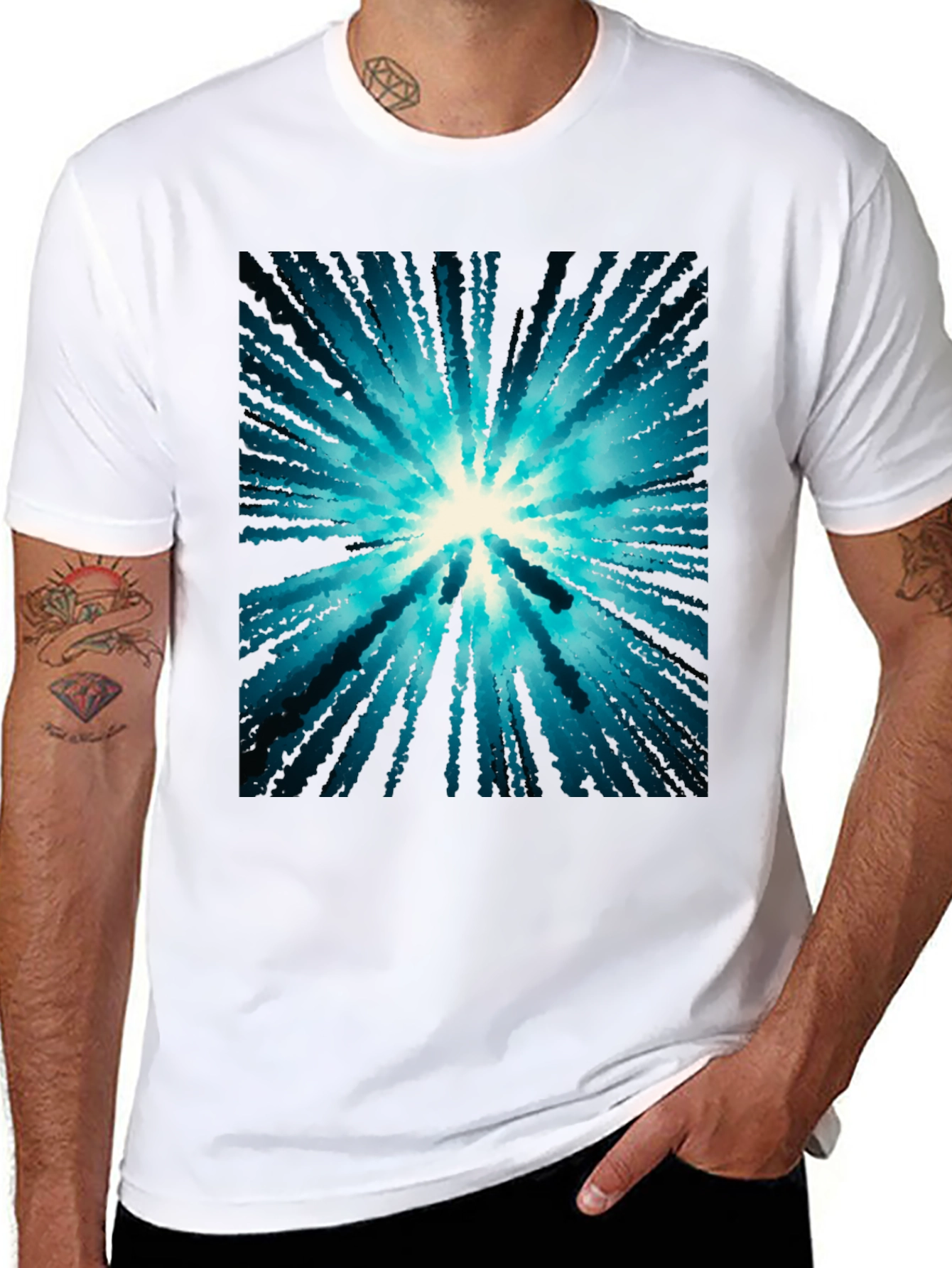 Abstract Burst Black T-Shirt