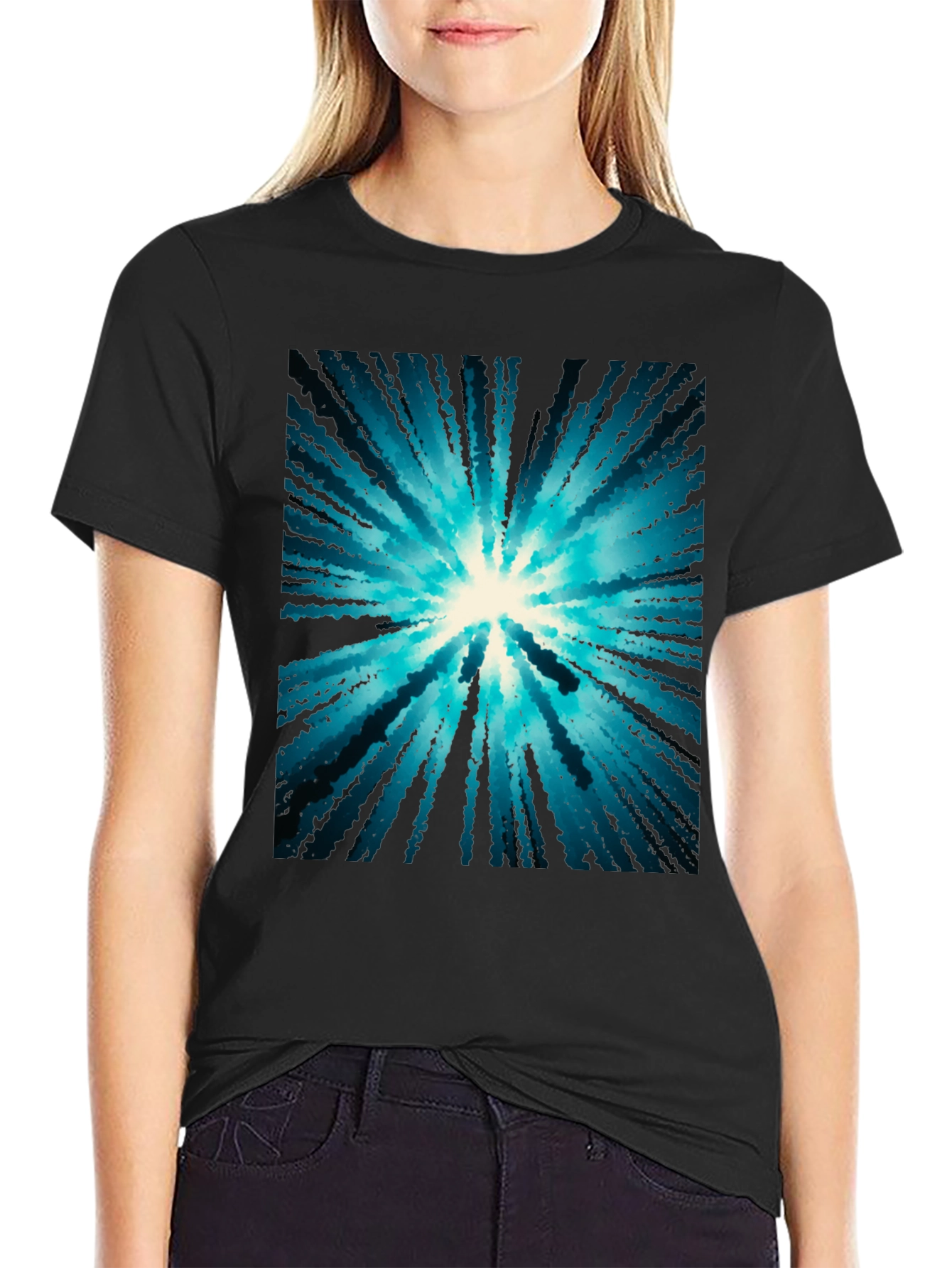 Abstract Burst Black T-Shirt