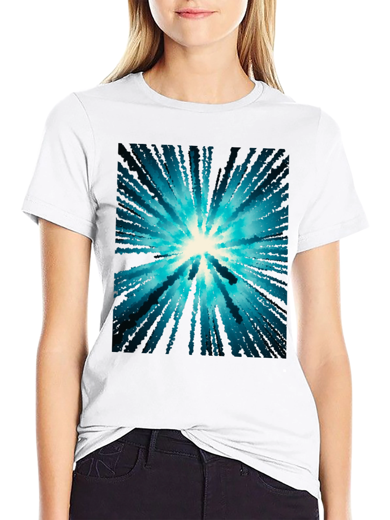 Abstract Burst Black T-Shirt