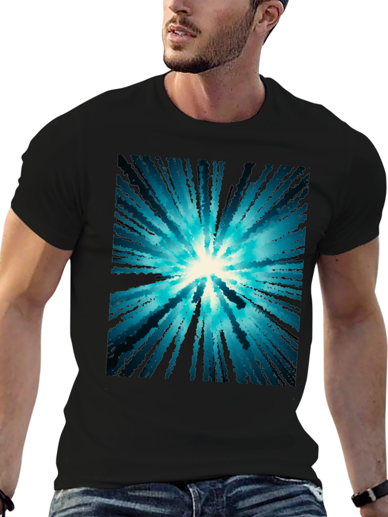 Abstract Burst Black T-Shirt
