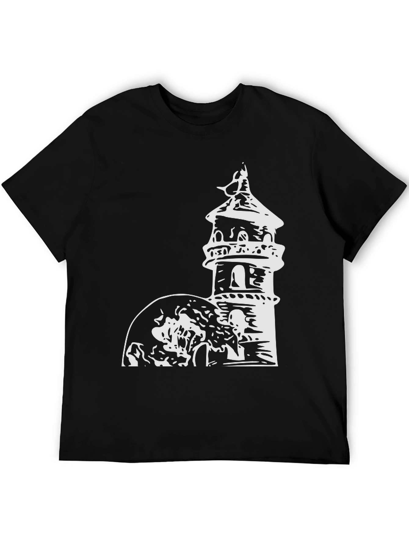 Tower Graphic Tee - Black Cotton Blend