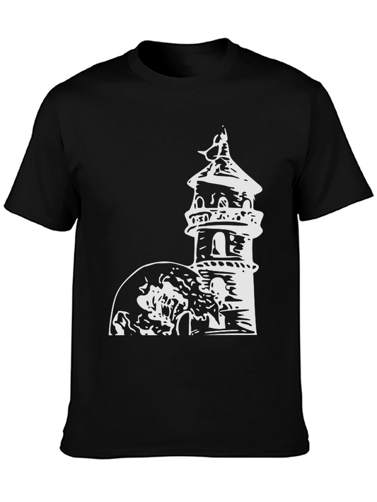 Tower Graphic Tee - Black Cotton Blend
