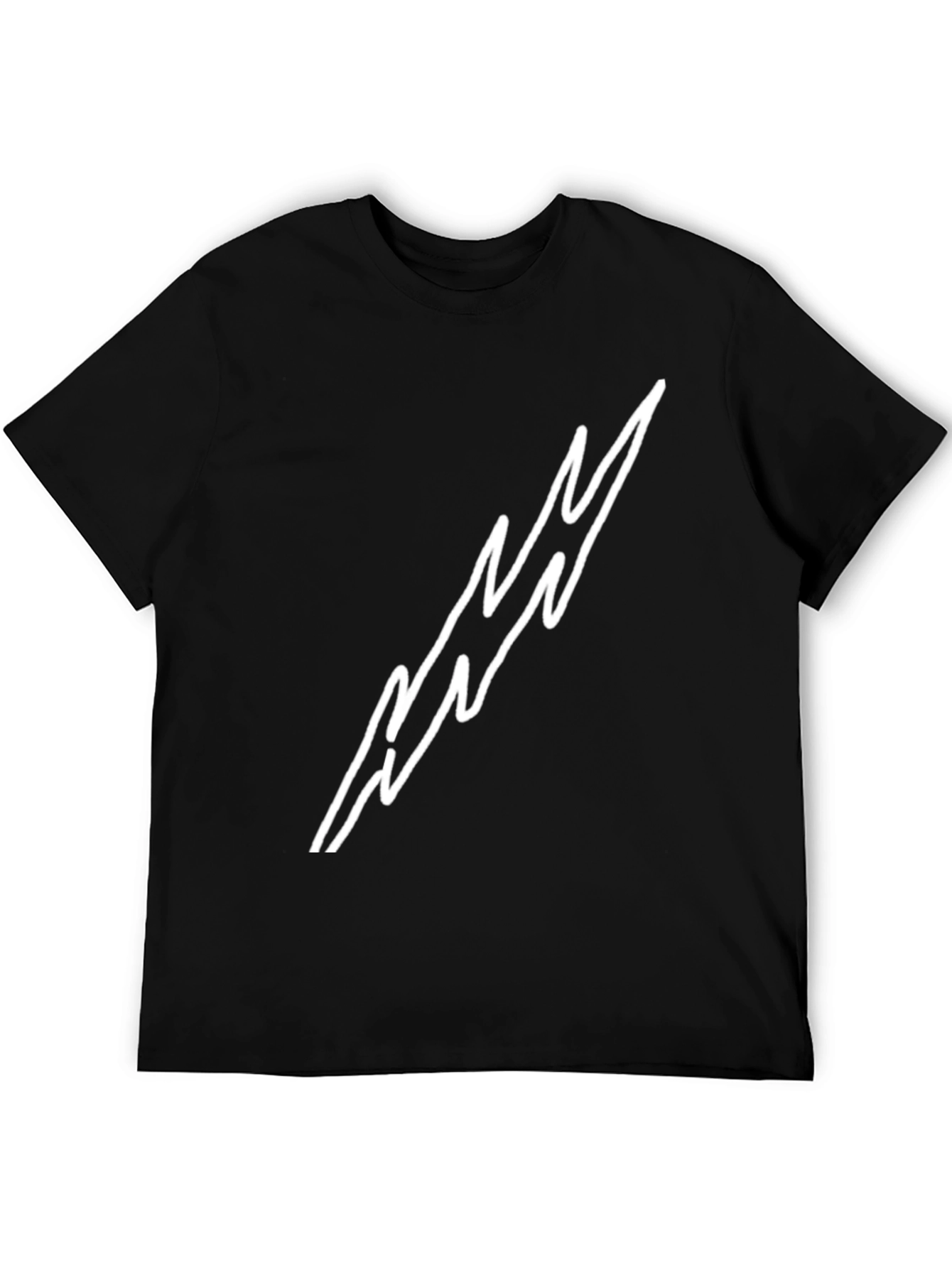 Black T-Shirt with Lightning Bolt Design