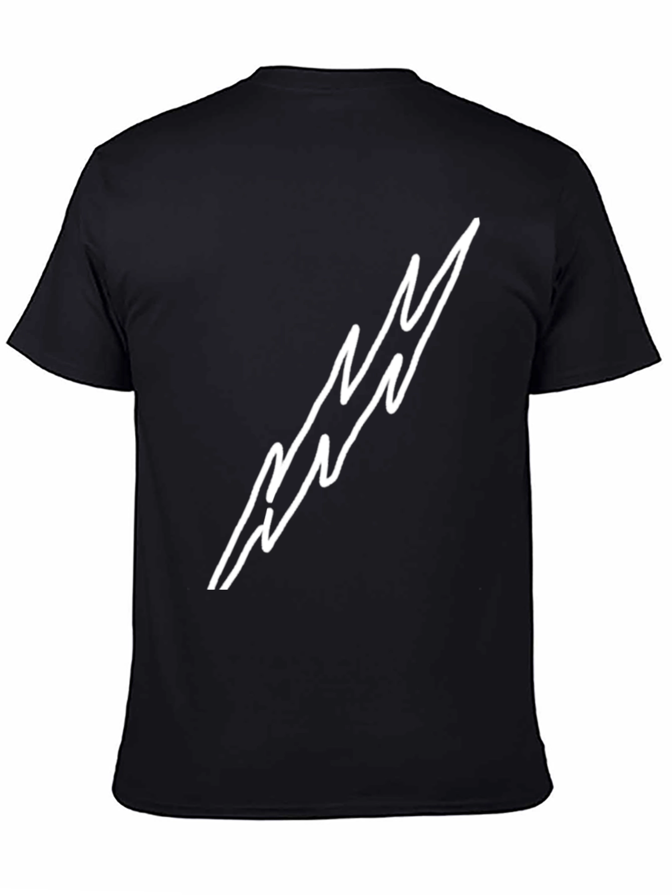 Black T-Shirt with Lightning Bolt Design