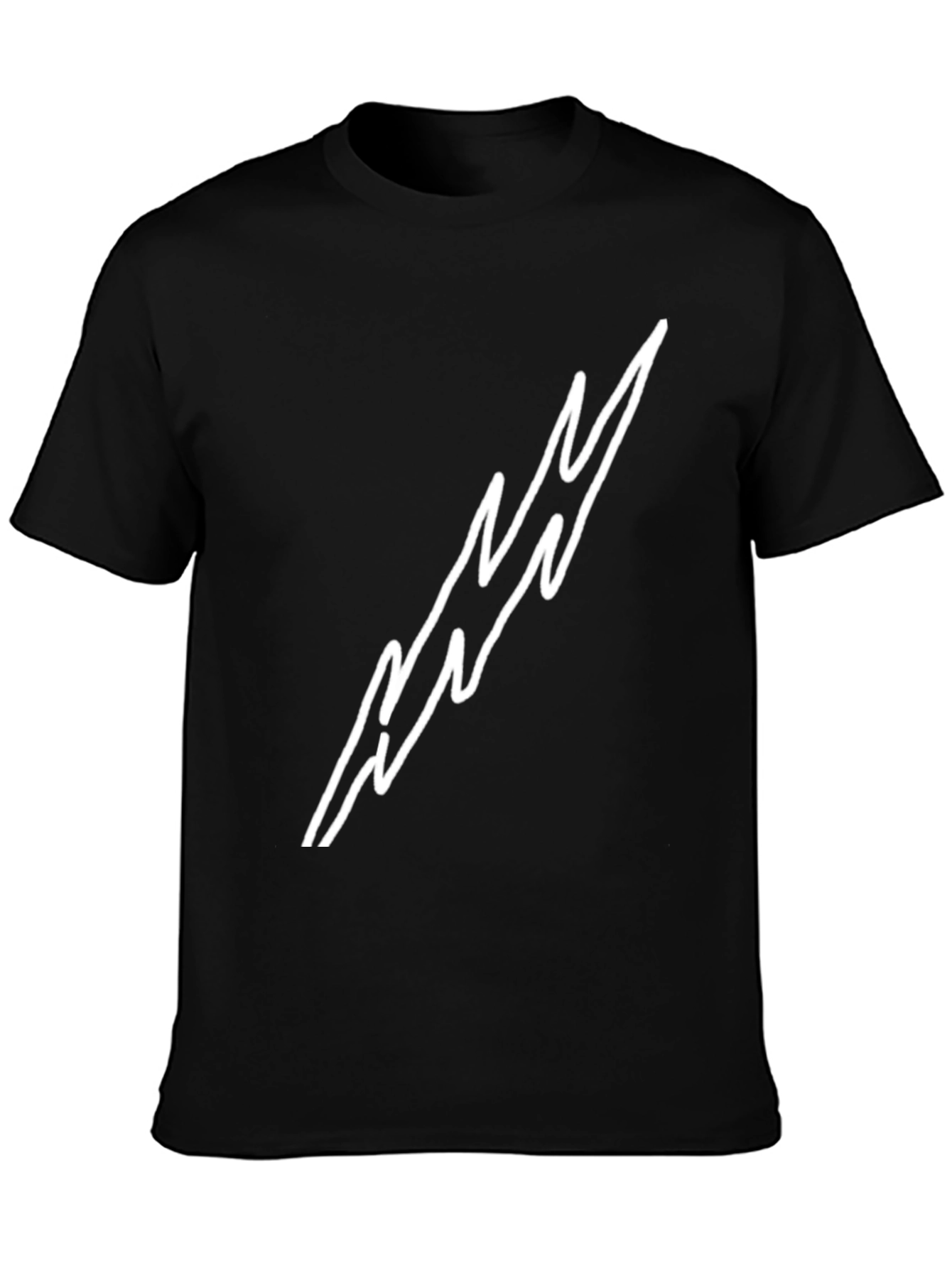 Black T-Shirt with Lightning Bolt Design