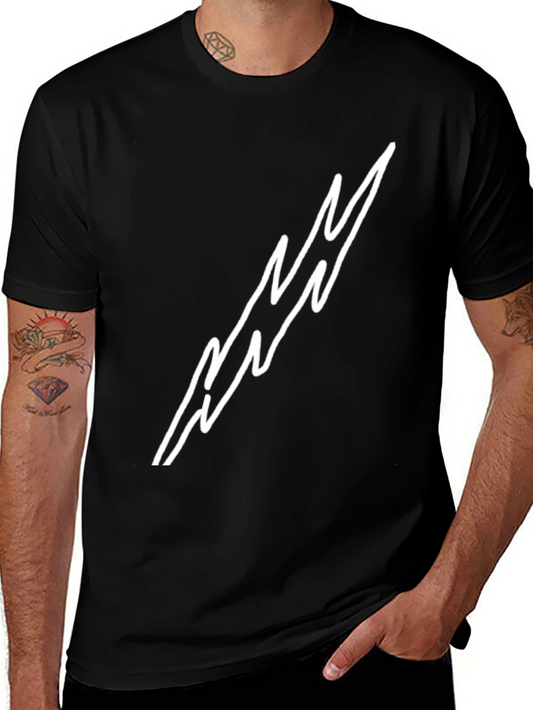 Black T-Shirt with Lightning Bolt Design