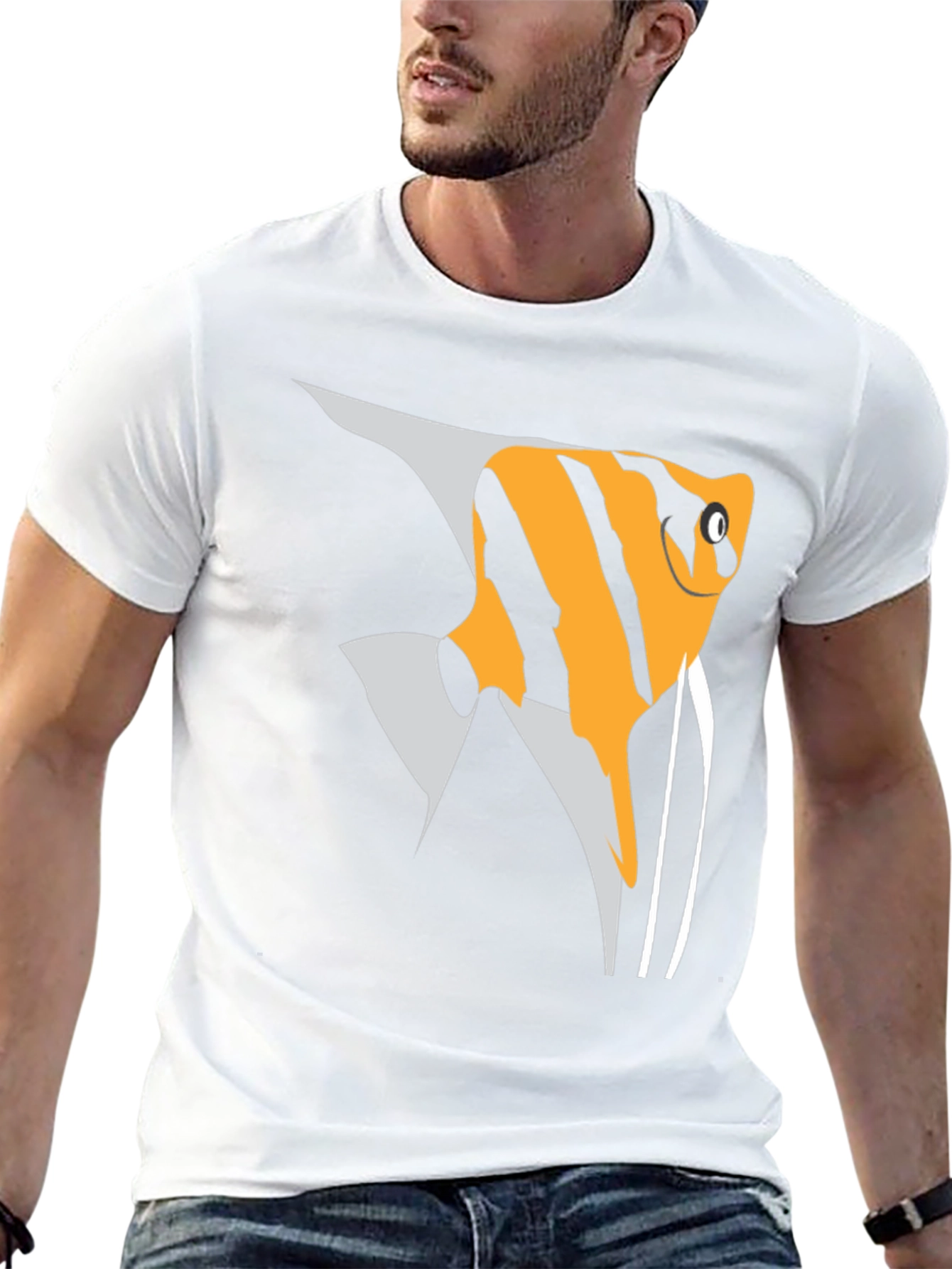 Angelfish Graphic Tee - Stylish Black T-Shirt