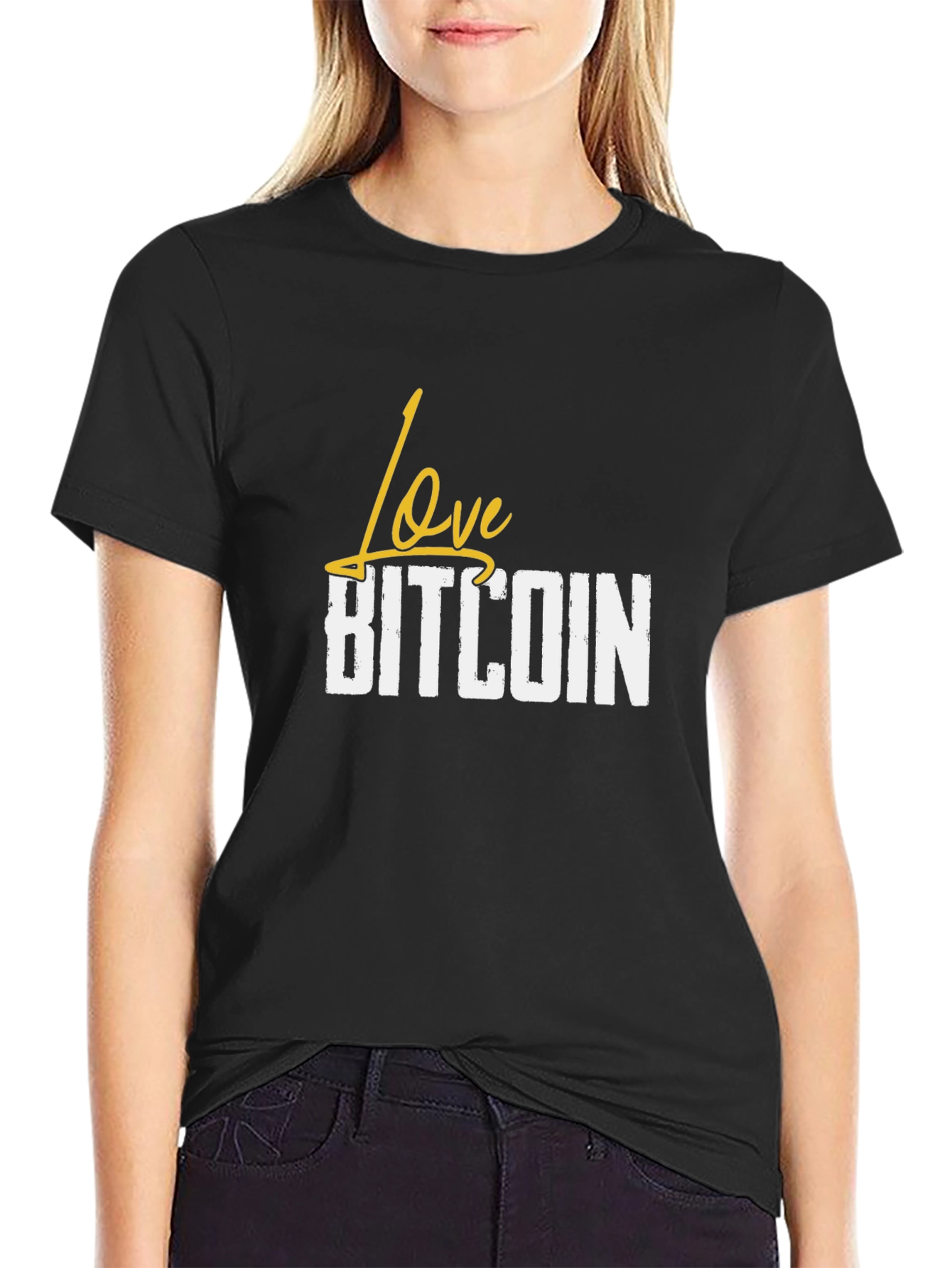 Love Bitcoin Black Graphic Tee