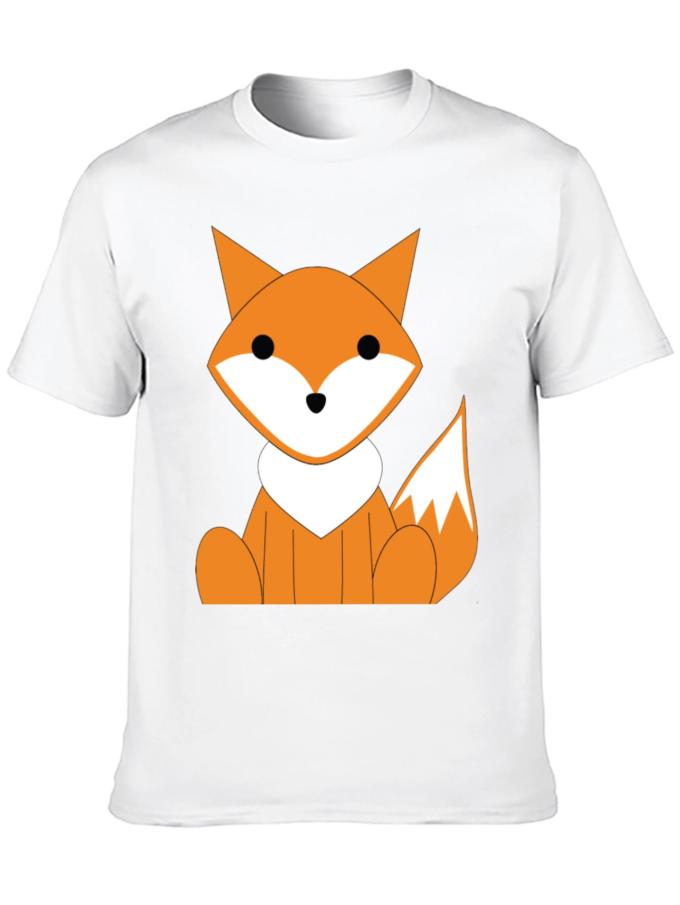 Cute Cartoon Fox Graphic T-Shirt - Black