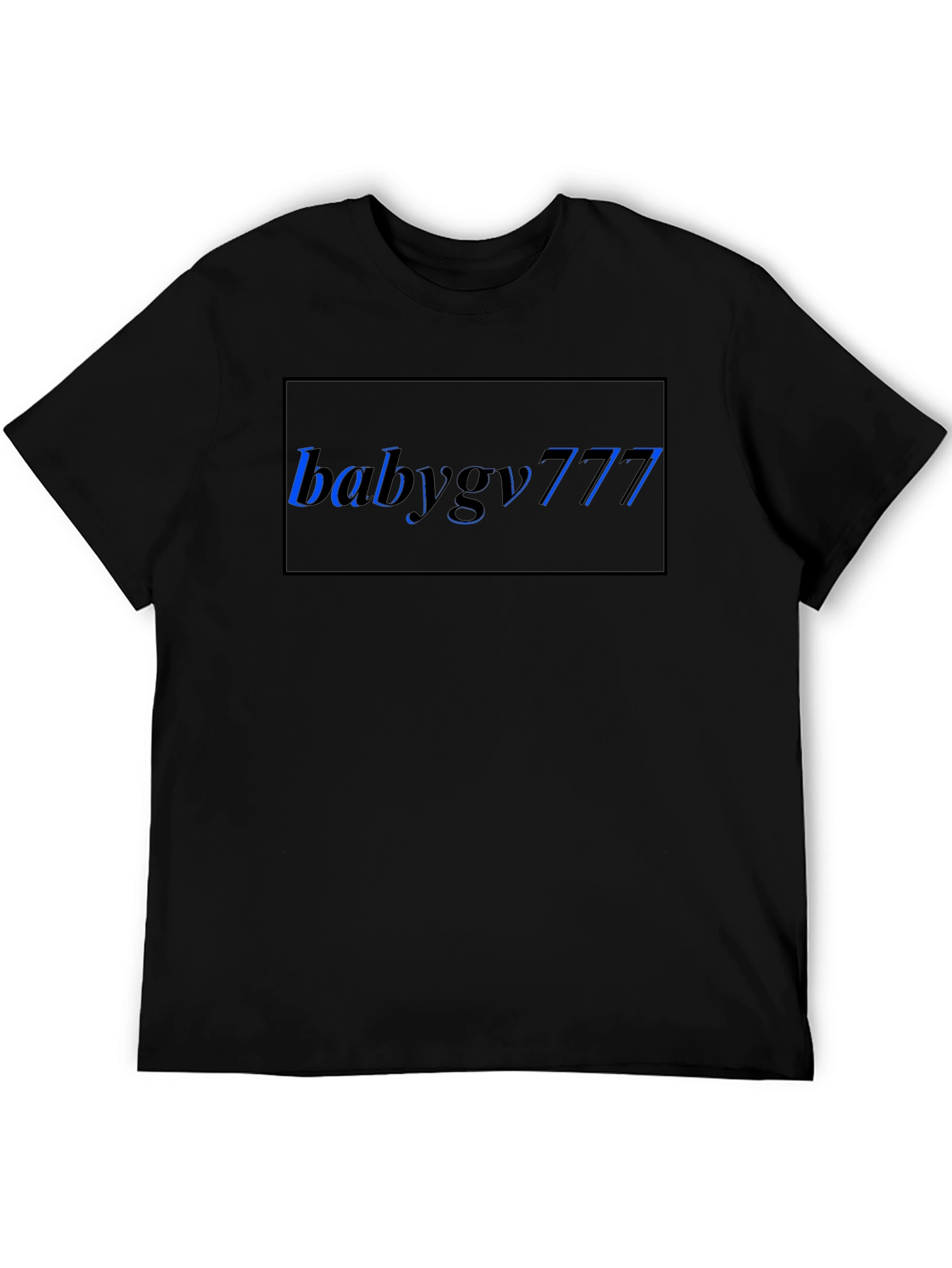 Mens Black Graphic Tee - Babygy777 Blue Print
