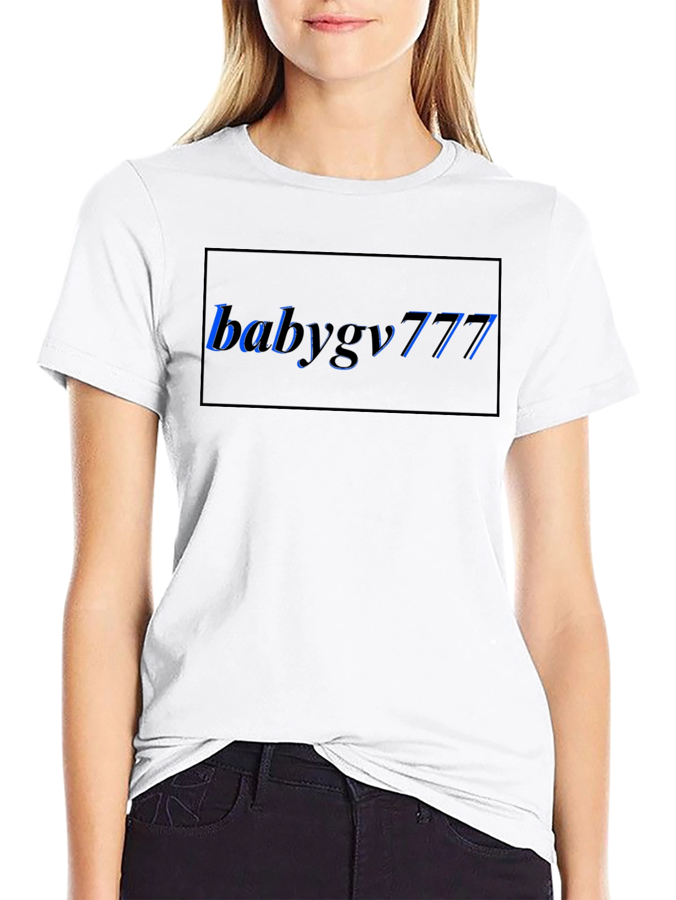Mens Black Graphic Tee - Babygy777 Blue Print