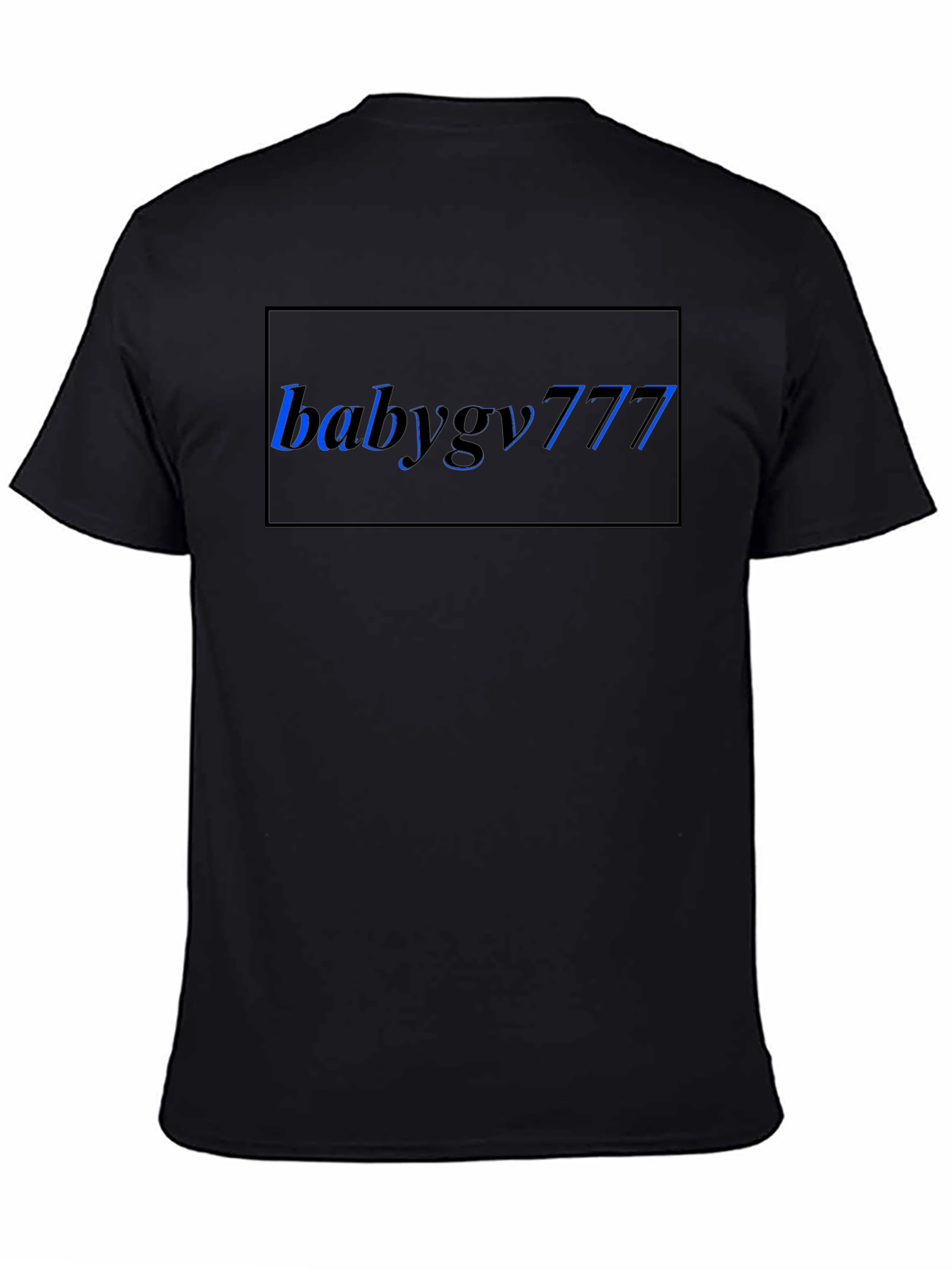 Mens Black Graphic Tee - Babygy777 Blue Print