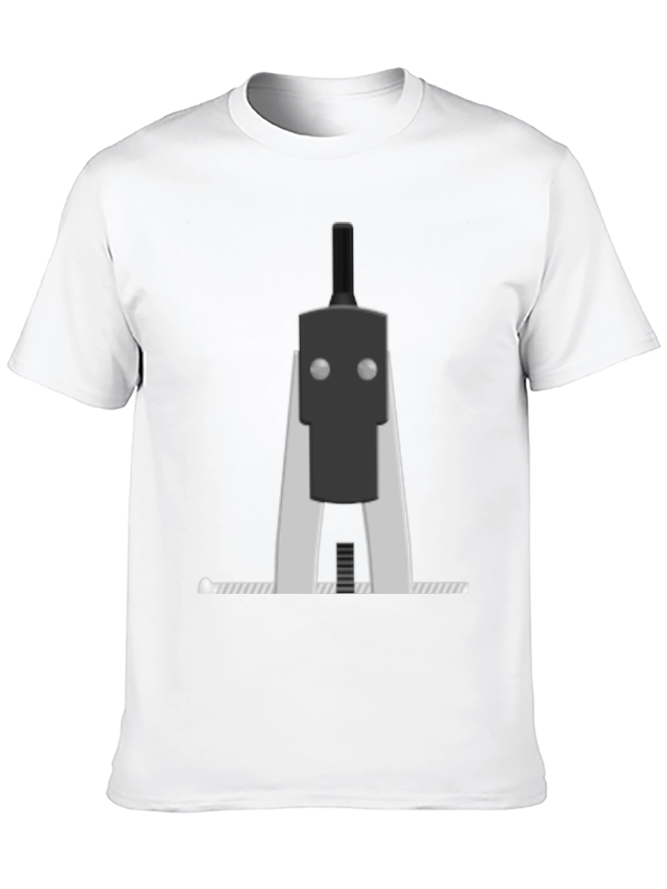 Geometric Robot Graphic Tee - Black