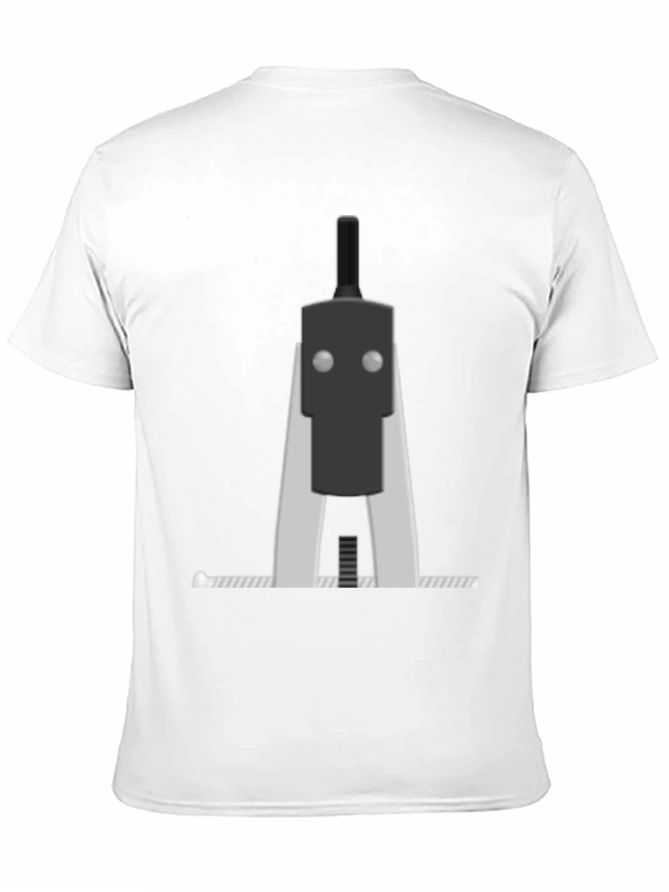 Geometric Robot Graphic Tee - Black