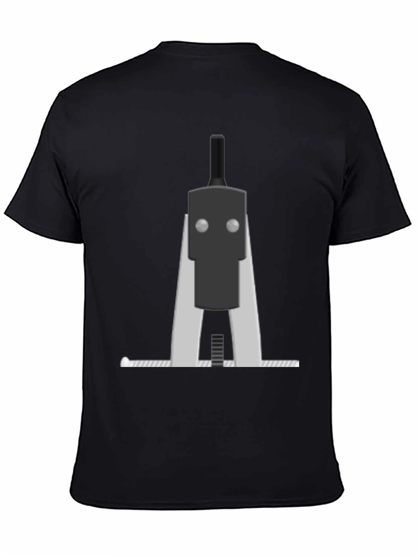 Geometric Robot Graphic Tee - Black