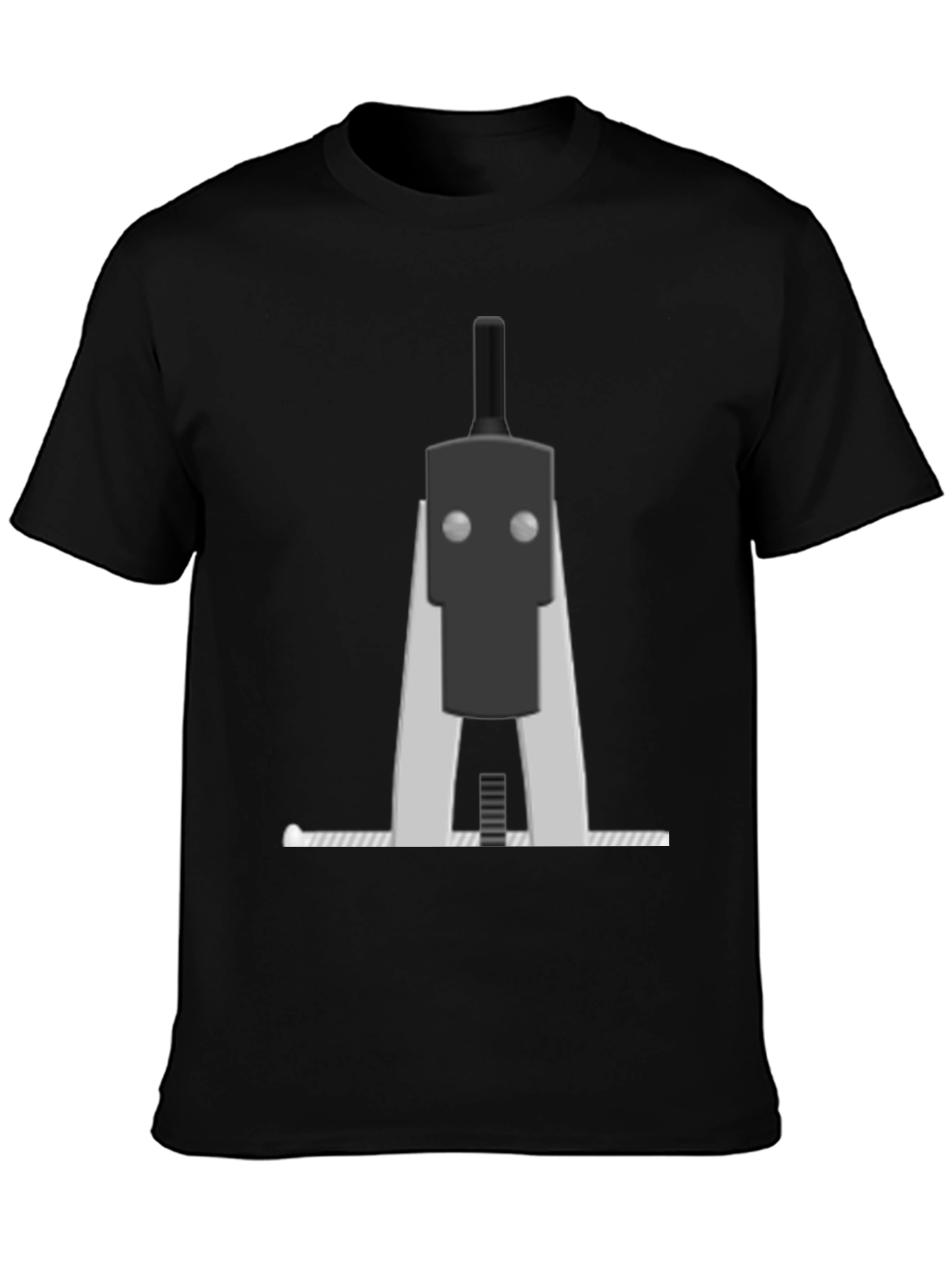 Geometric Robot Graphic Tee - Black