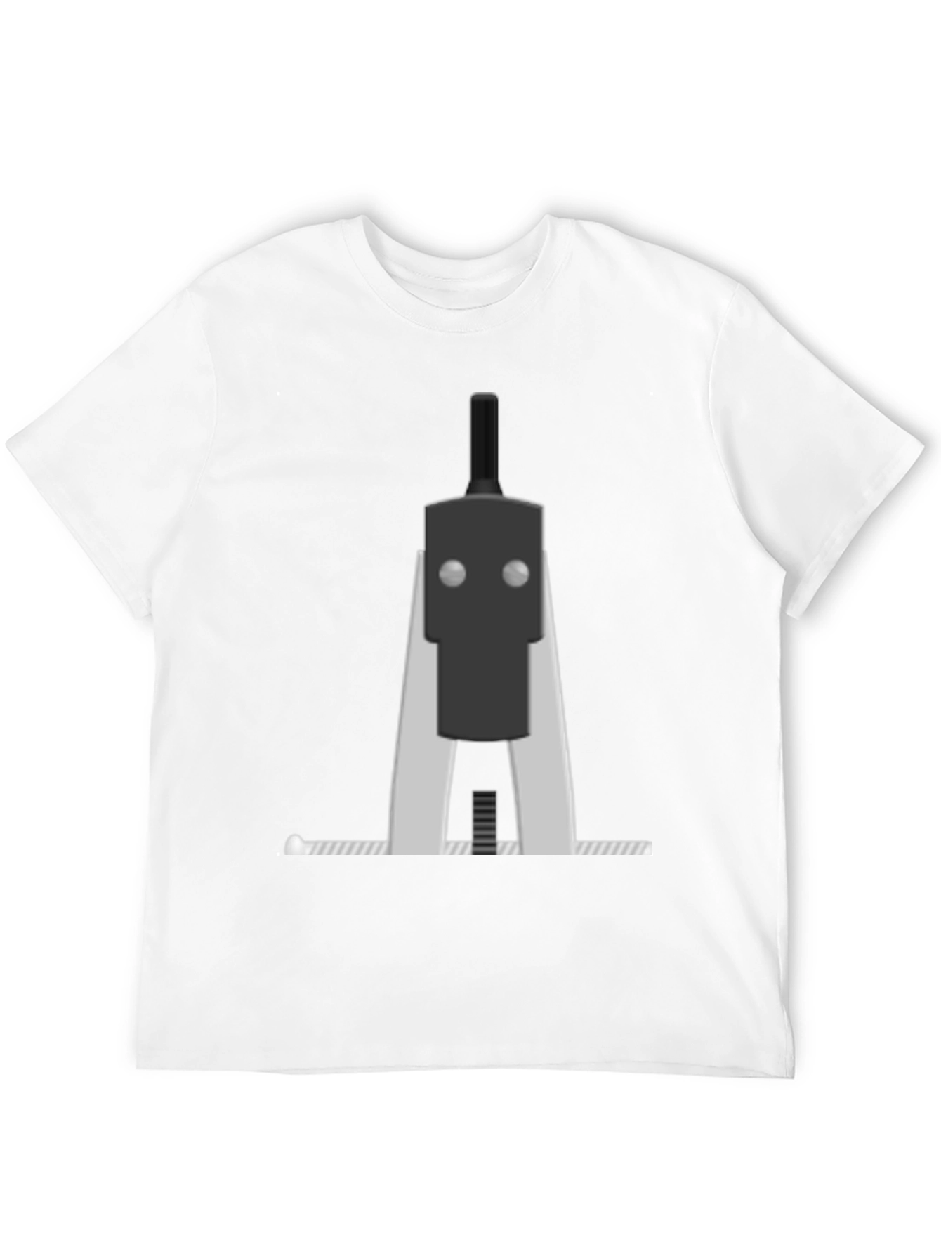 Geometric Robot Graphic Tee - Black