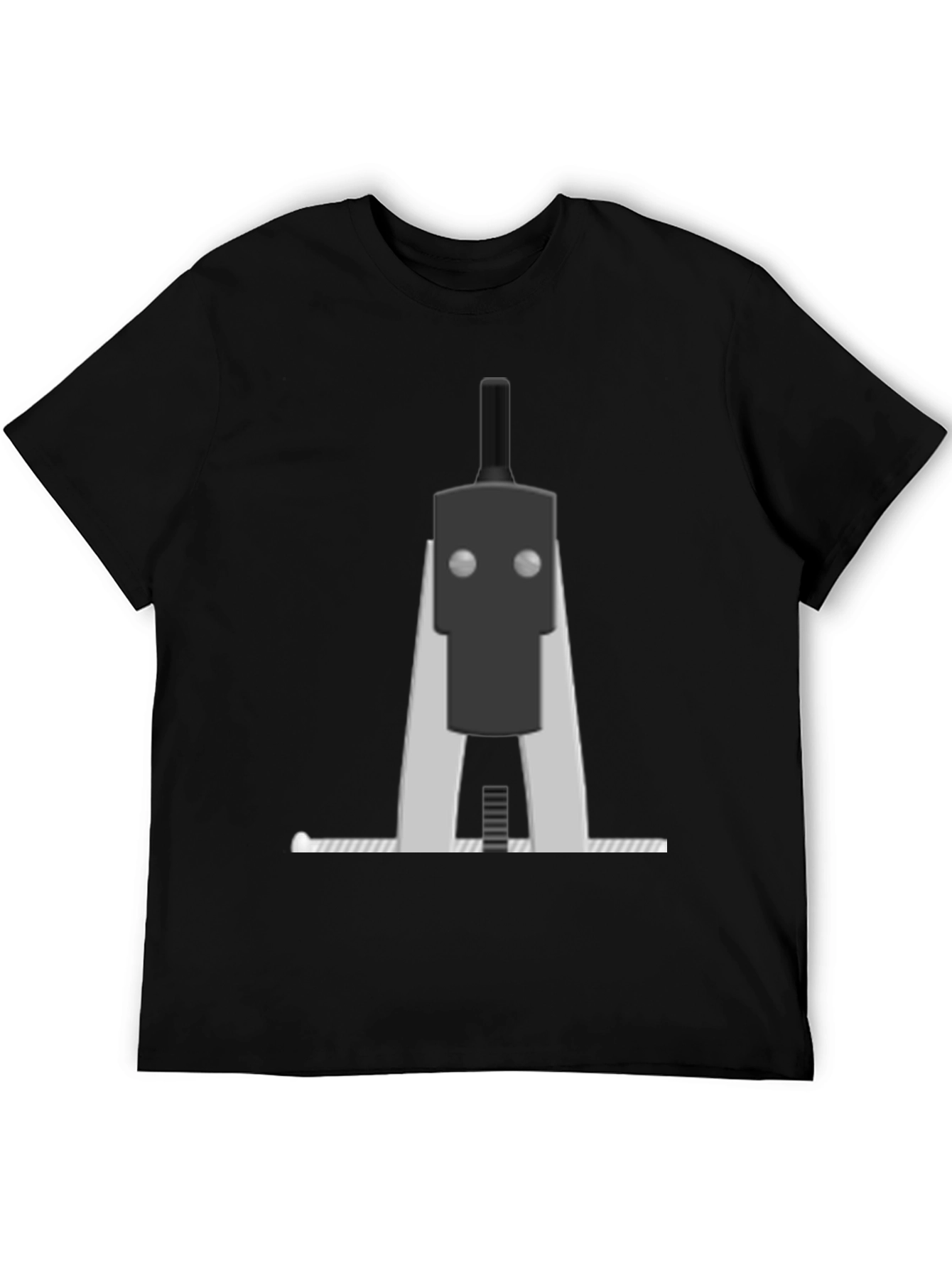 Geometric Robot Graphic Tee - Black