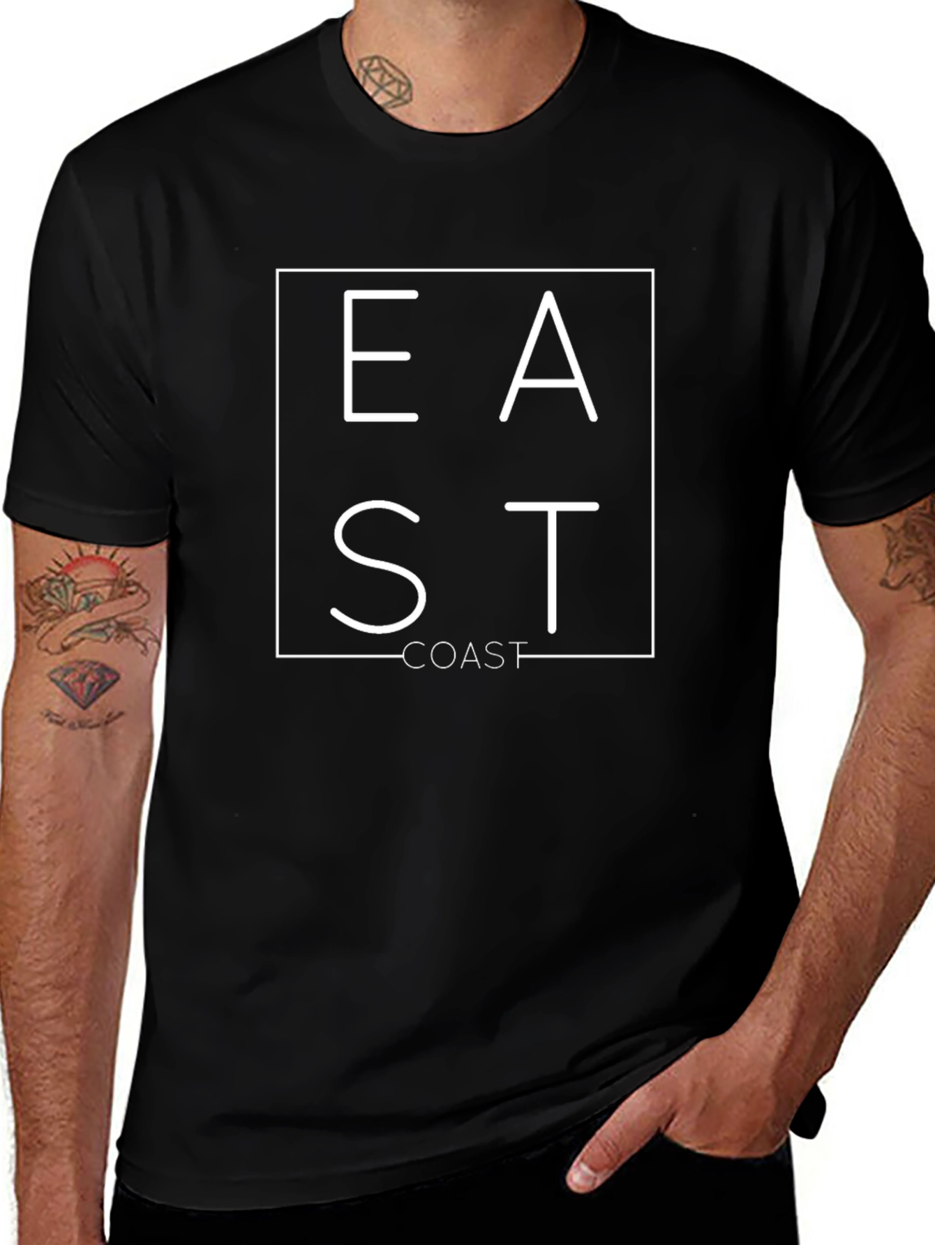East Coast Graphic Tee - Modern Square Design