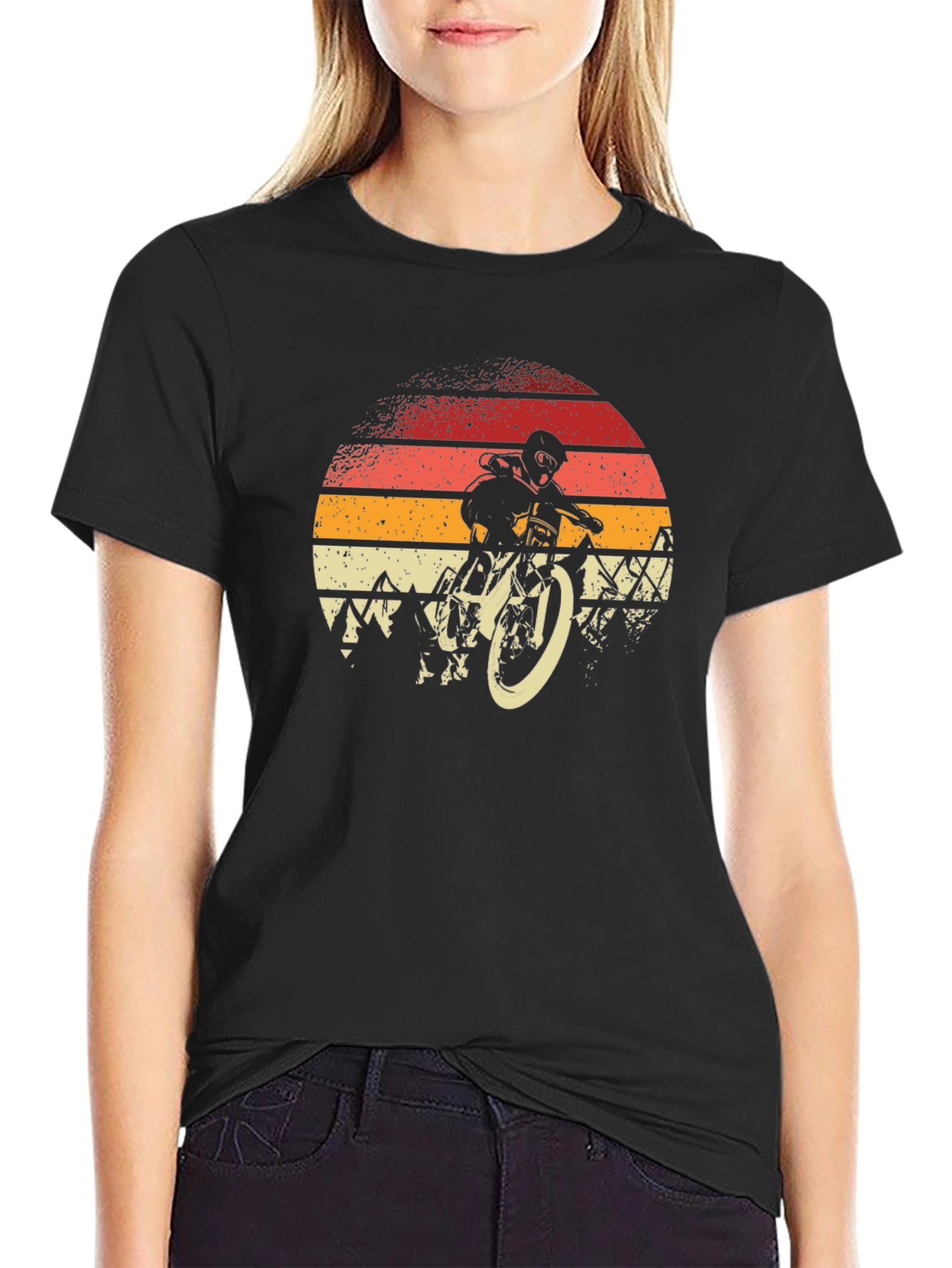 Mountain Bike Sunset Graphic Tee - Biker Style