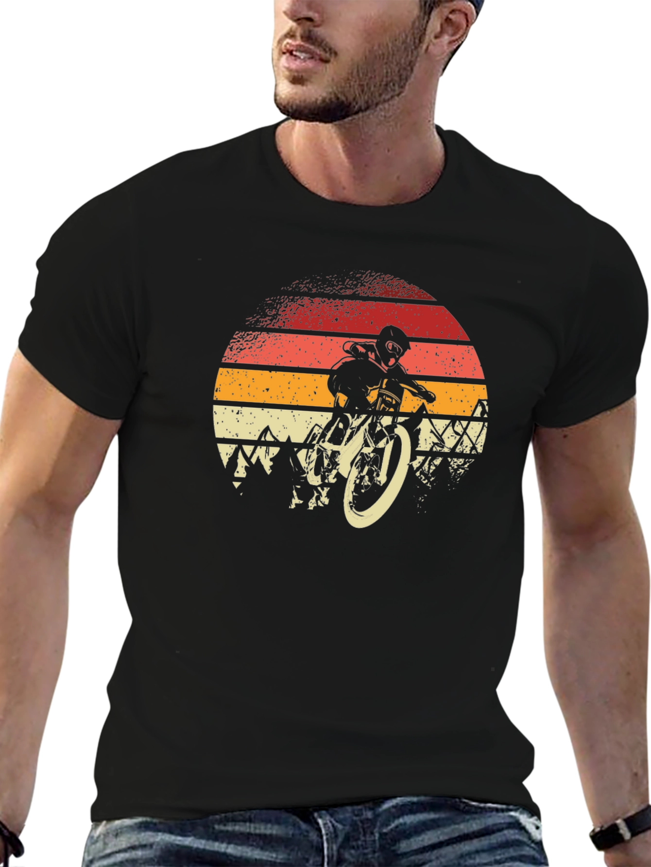 Mountain Bike Sunset Graphic Tee - Biker Style