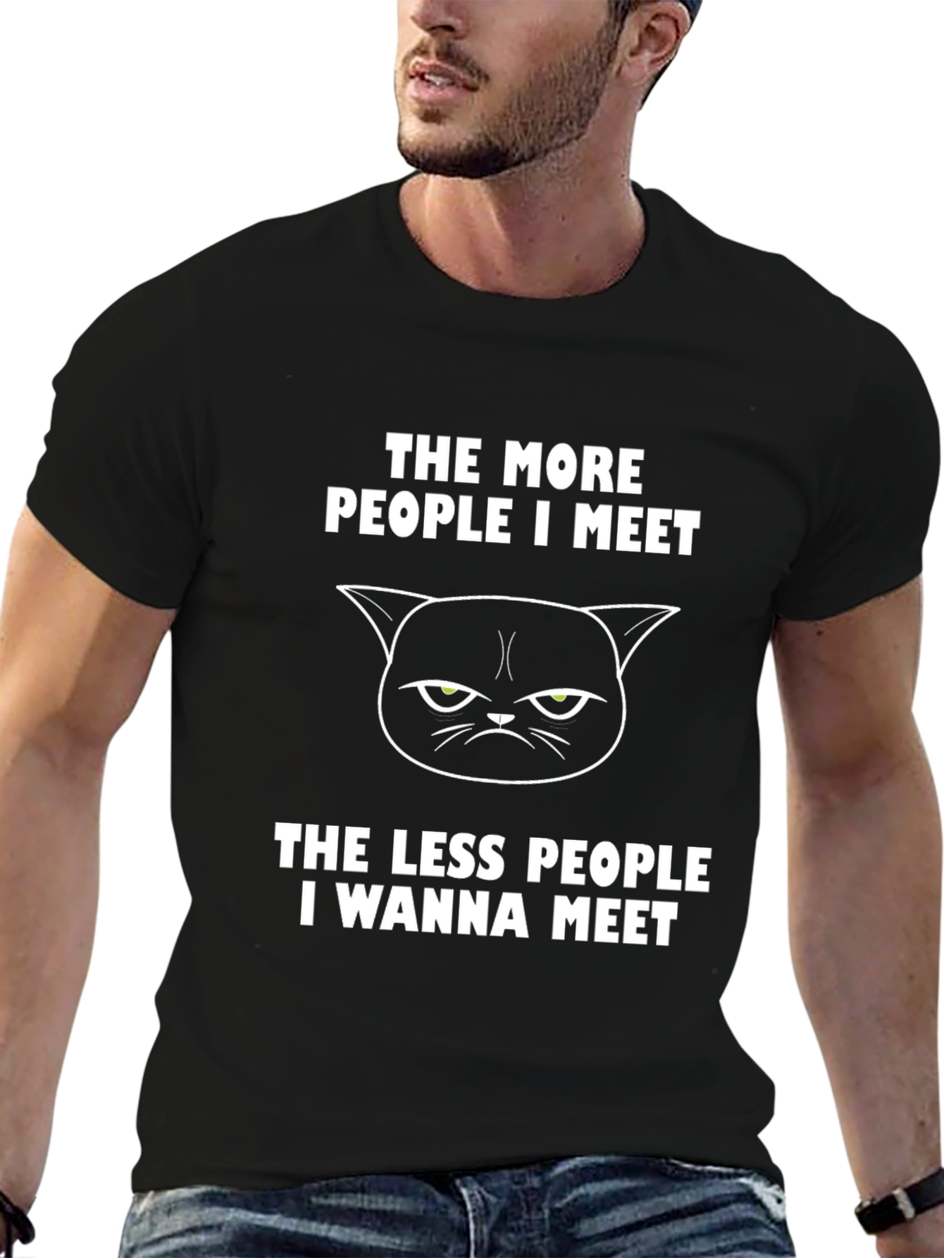 Grumpy Cat Tee: Introvert Humor T-Shirt