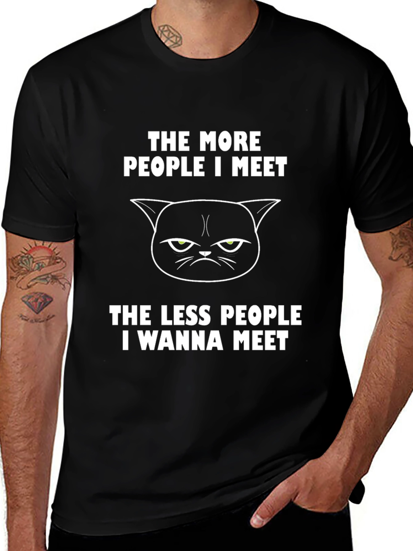 Grumpy Cat Tee: Introvert Humor T-Shirt