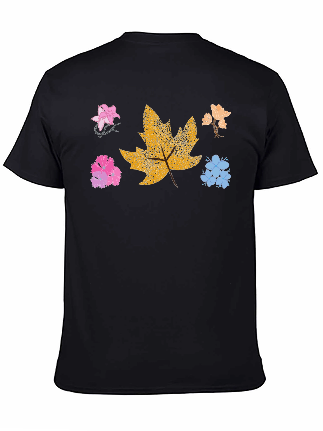 Floral Leaf Graphic Tee - Trendy Nature Shirt