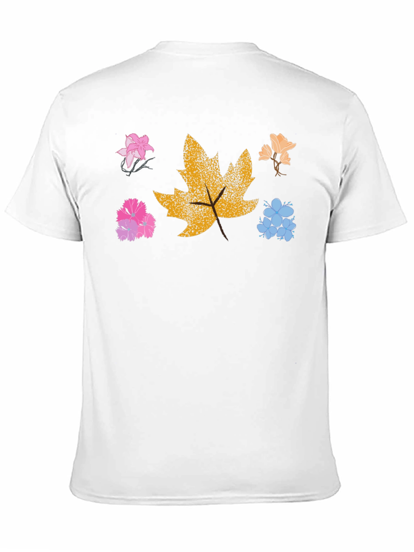 Floral Leaf Graphic Tee - Trendy Nature Shirt
