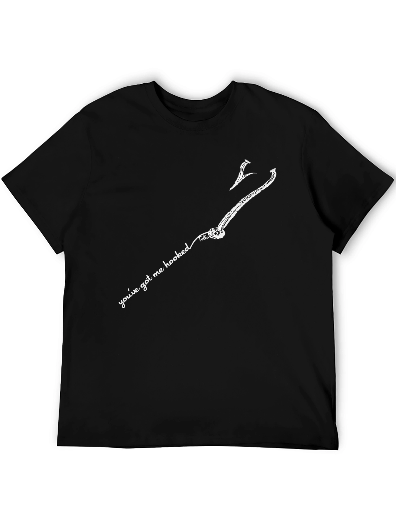Hooked On You Graphic T-Shirt - Black Cotton Tee