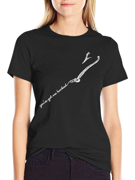 Hooked On You Graphic T-Shirt - Black Cotton Tee