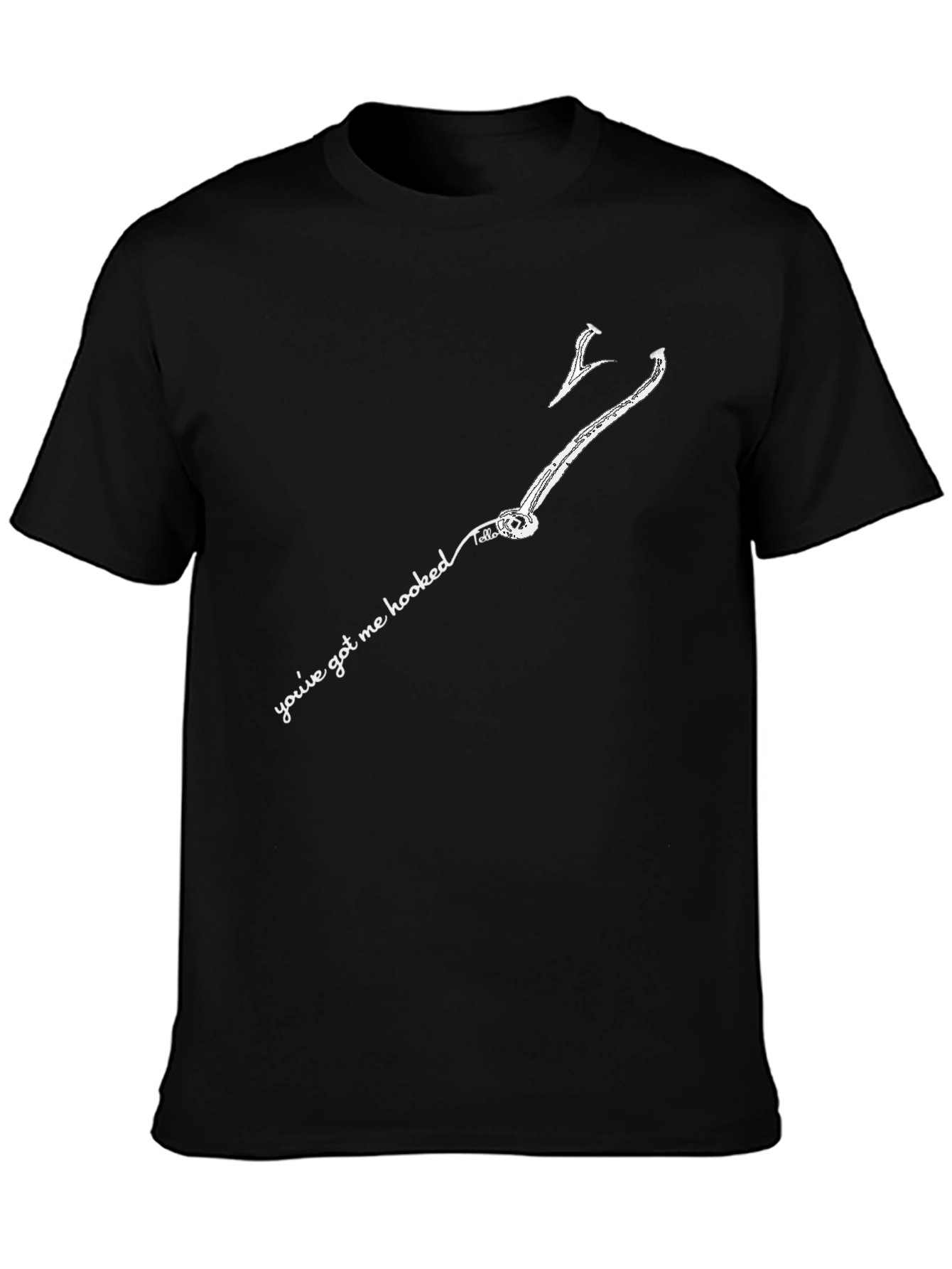 Hooked On You Graphic T-Shirt - Black Cotton Tee