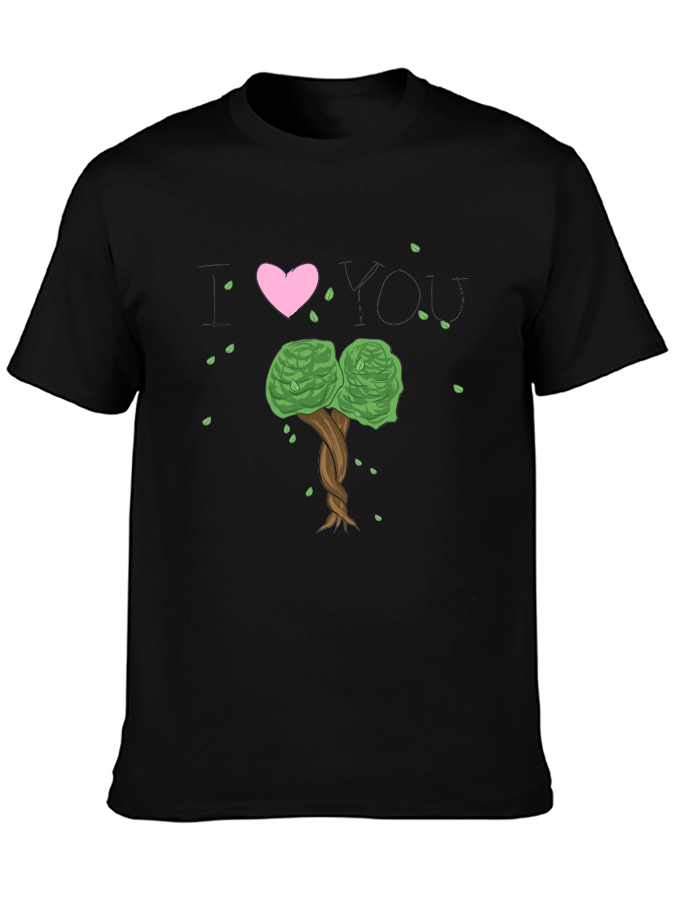 I Heart You Tree Black T-Shirt