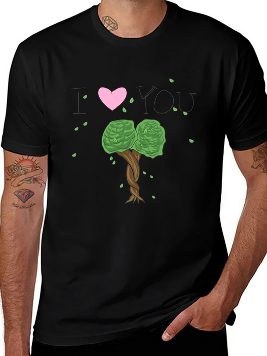 I Heart You Tree Black T-Shirt