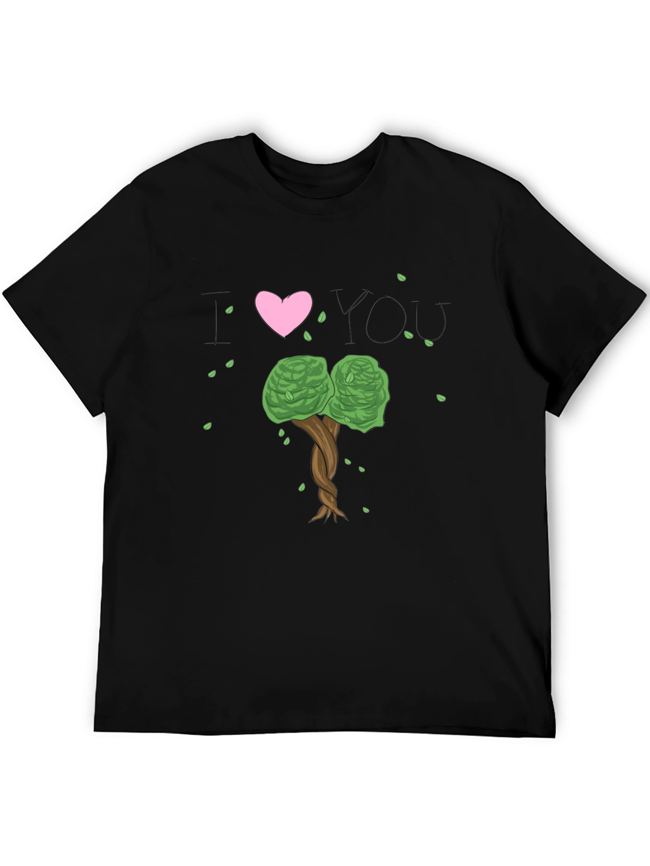 I Heart You Tree Black T-Shirt