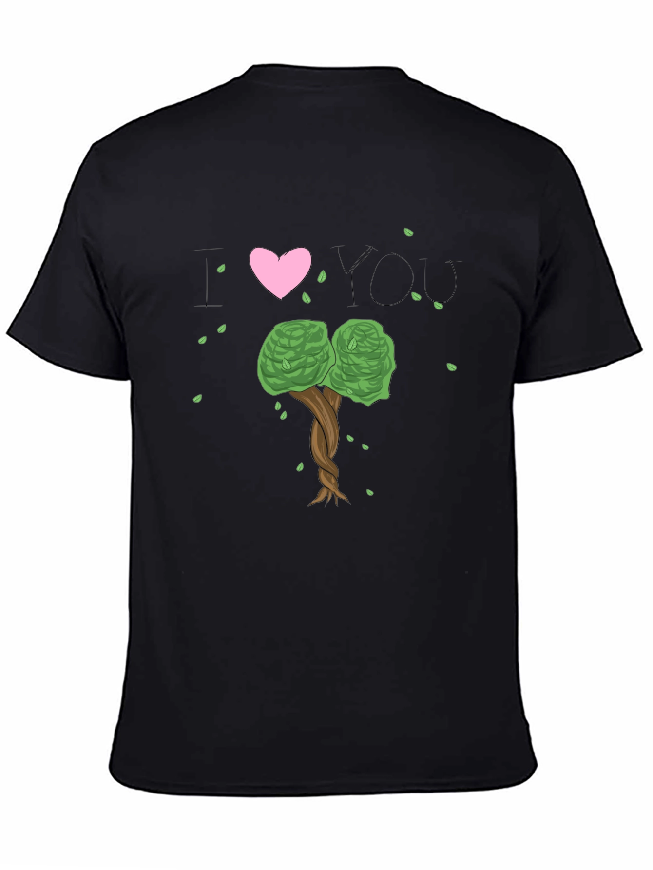 I Heart You Tree Black T-Shirt