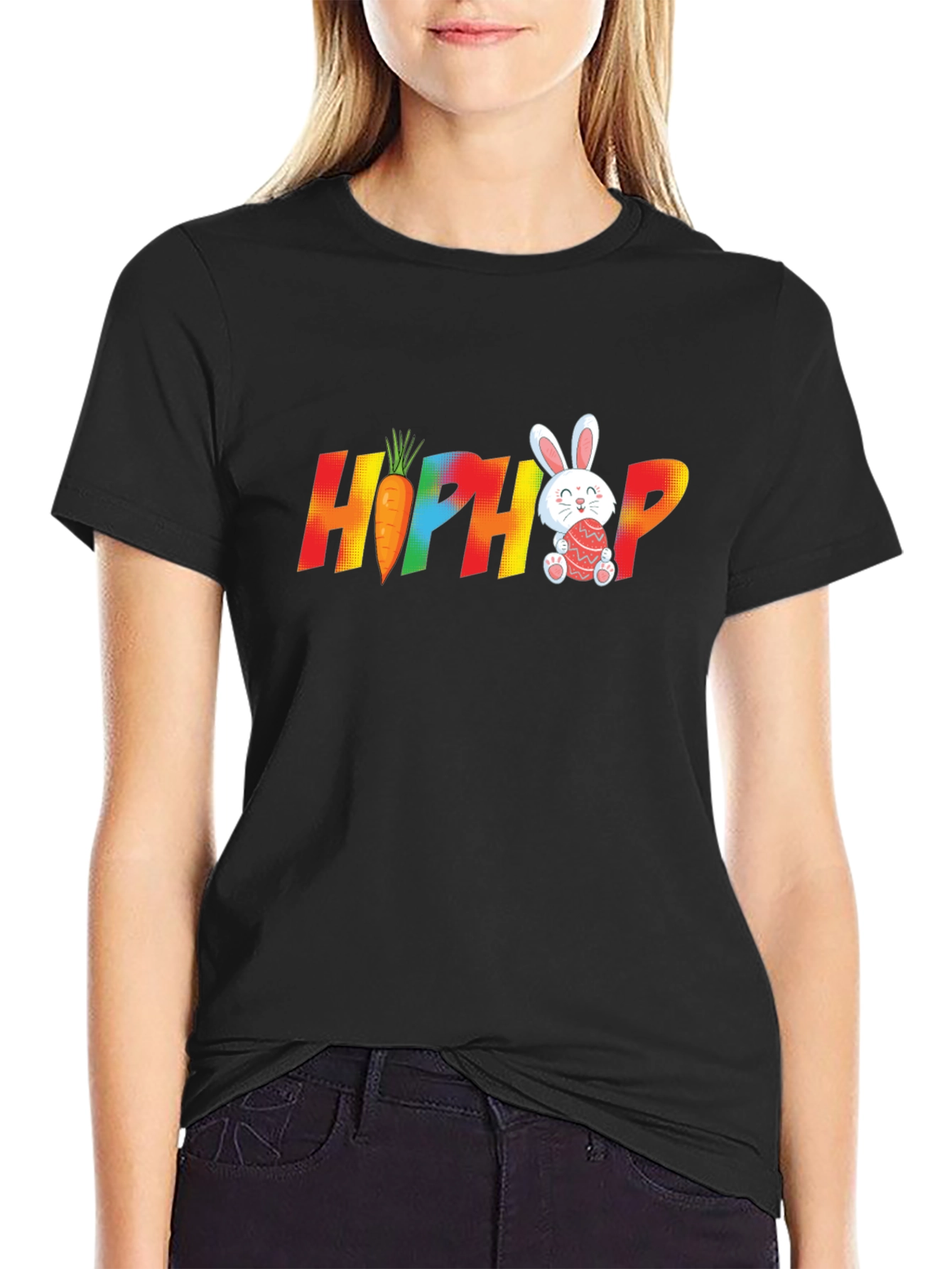 Hip Hop Easter Bunny Carrot Graphic T-Shirt