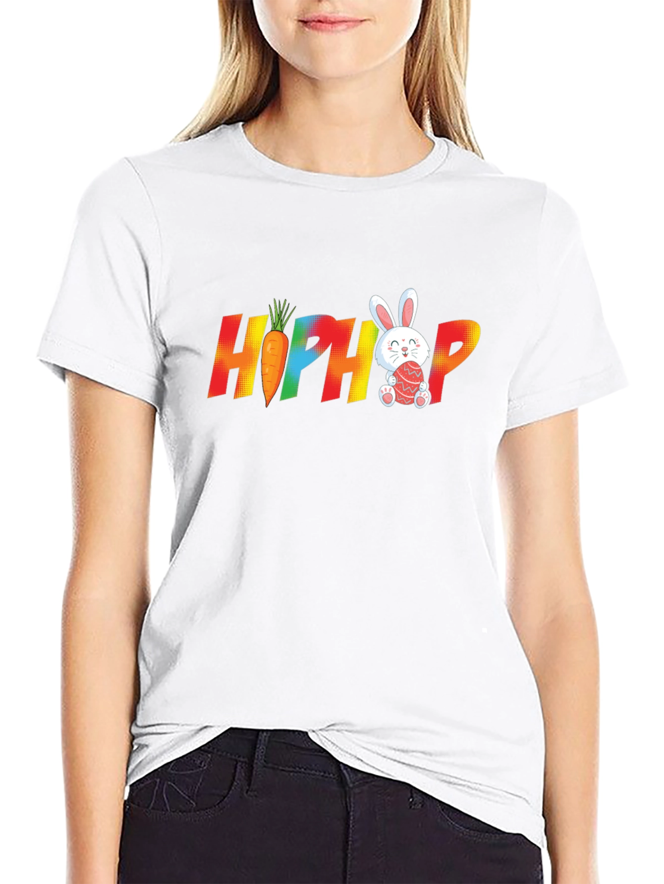Hip Hop Easter Bunny Carrot Graphic T-Shirt