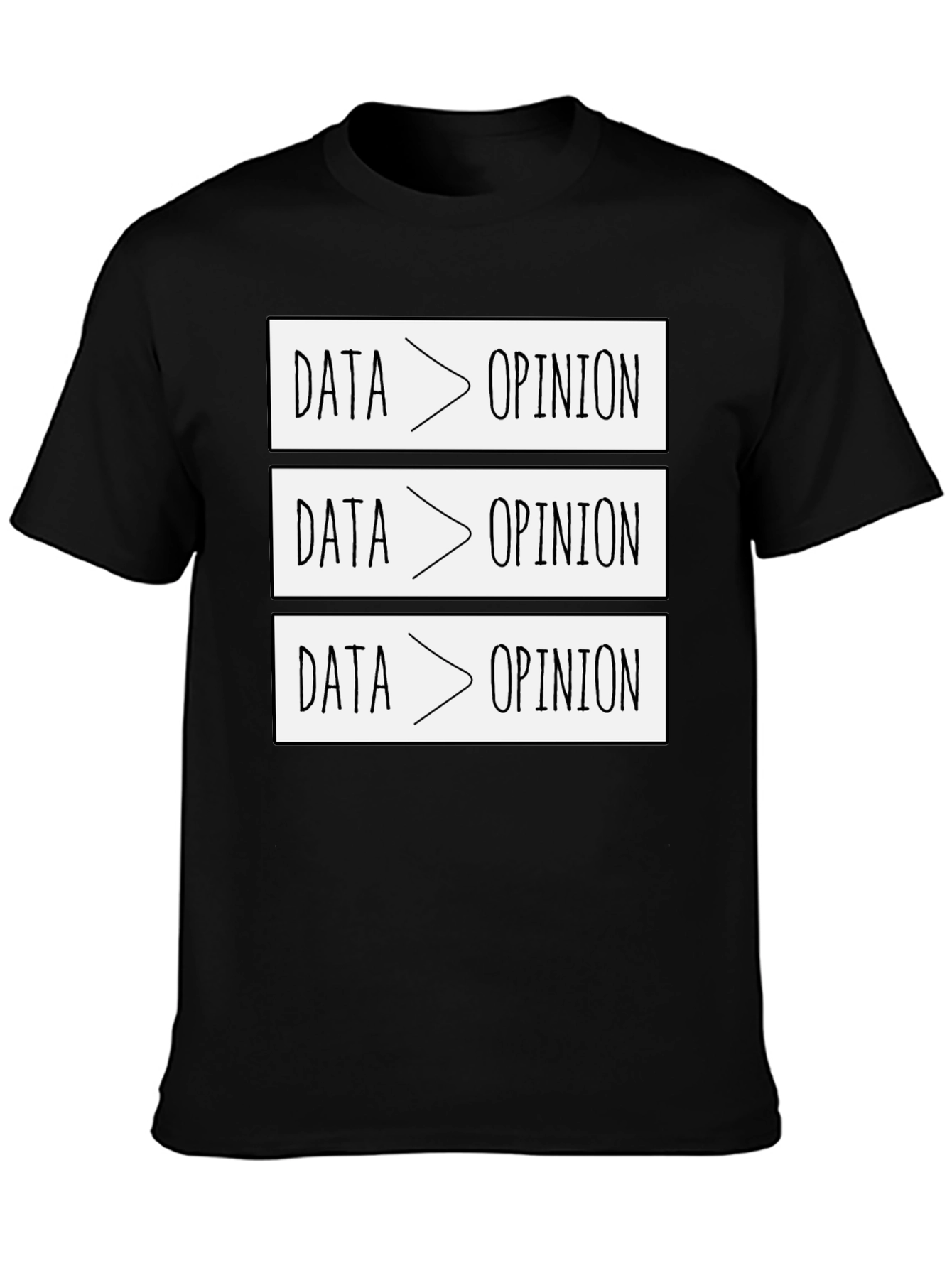 Data Over Opinion Graphic Tee - Black Cotton Blend