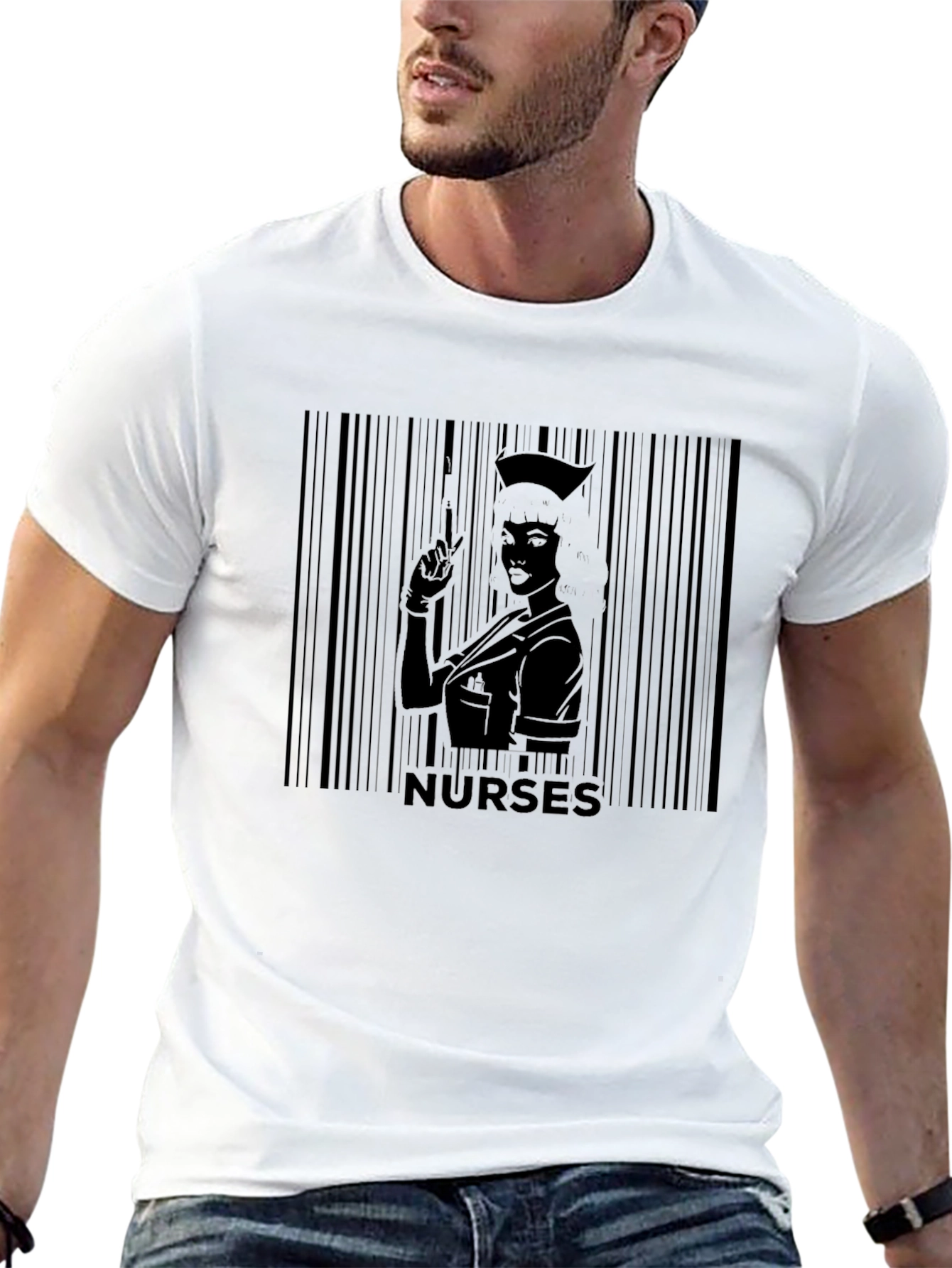 Nurse Barcode Graphic T-Shirt -  Unique Medical Apparel