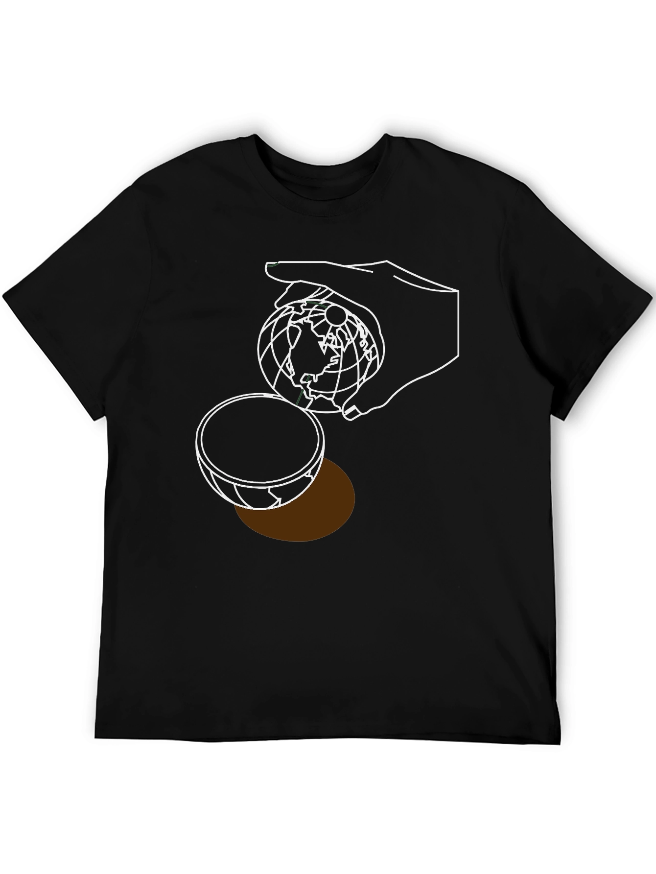 Globe Hand Graphic T-Shirt - Modern Design