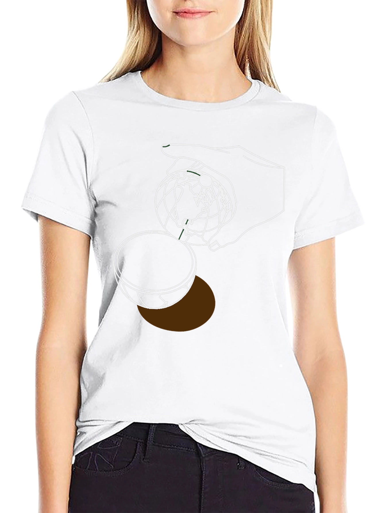 Globe Hand Graphic T-Shirt - Modern Design